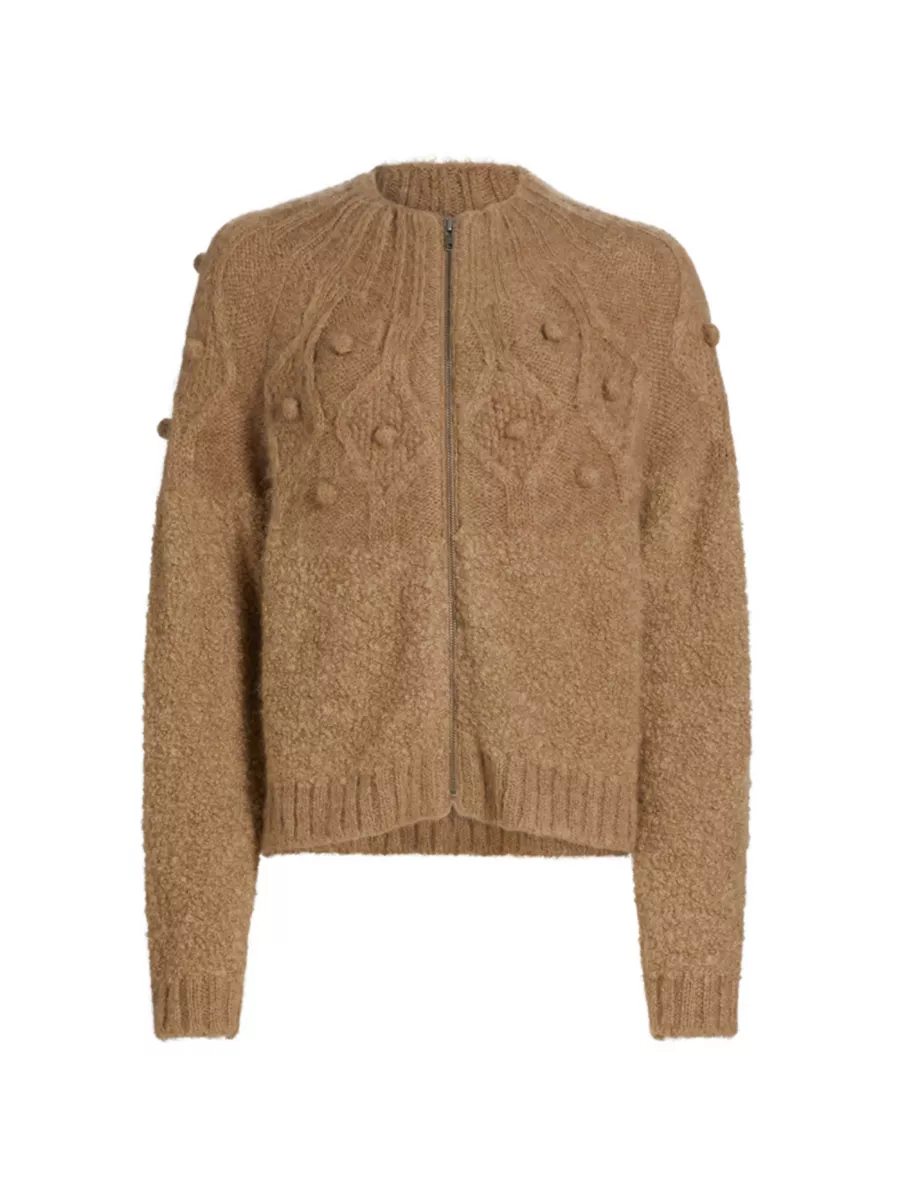 Shop Frame Alpaca-Blend Popcorn Zip Cardigan | Saks Fifth Avenue Shop Frame Alpaca-Blend Popcorn Zip Cardigan | Saks Fifth Avenue