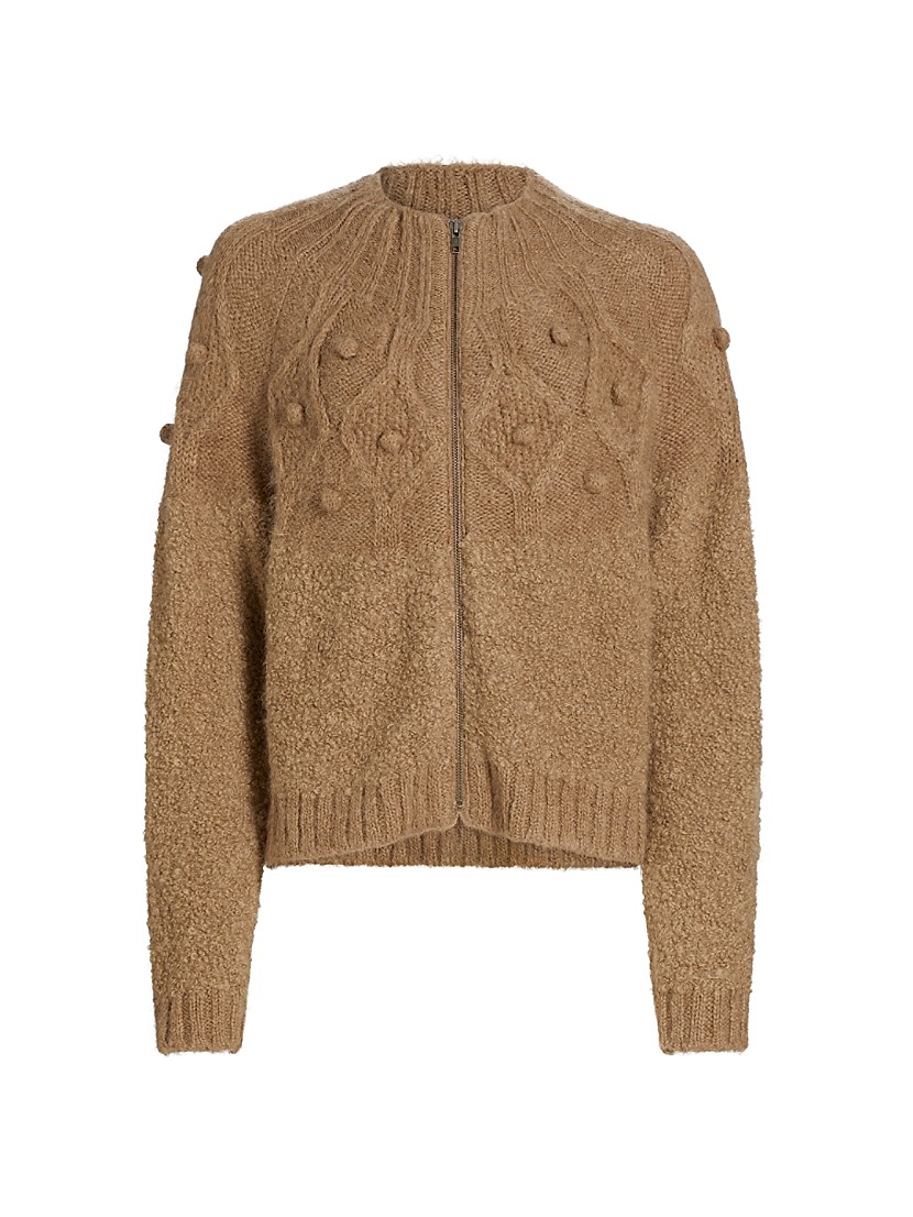 Shop Frame Alpaca-Blend Popcorn Zip Cardigan | Saks Fifth Avenue Shop Frame Alpaca-Blend Popcorn Zip Cardigan | Saks Fifth Avenue