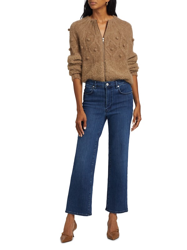 Shop Frame Alpaca-Blend Popcorn Zip Cardigan | Saks Fifth Avenue Shop Frame Alpaca-Blend Popcorn Zip Cardigan | Saks Fifth Avenue