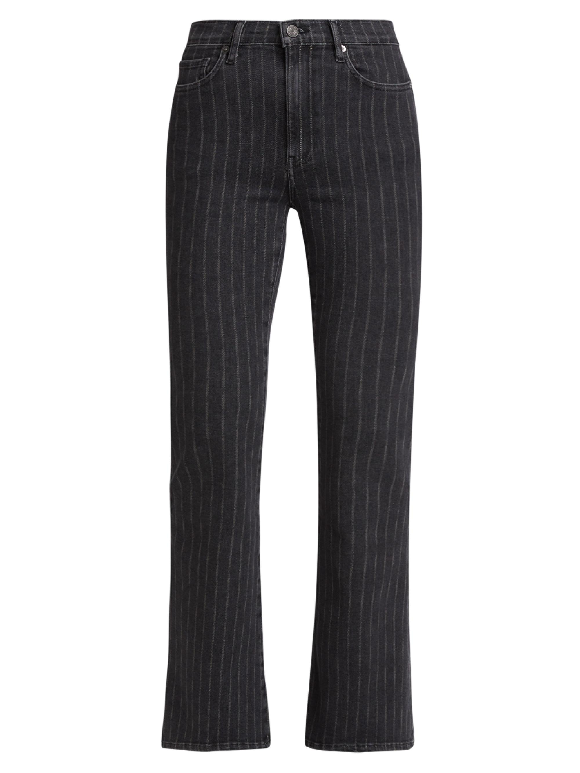 Frame Women's Le High Flare Pinstriped Jeans - Charcoal Pinstripe