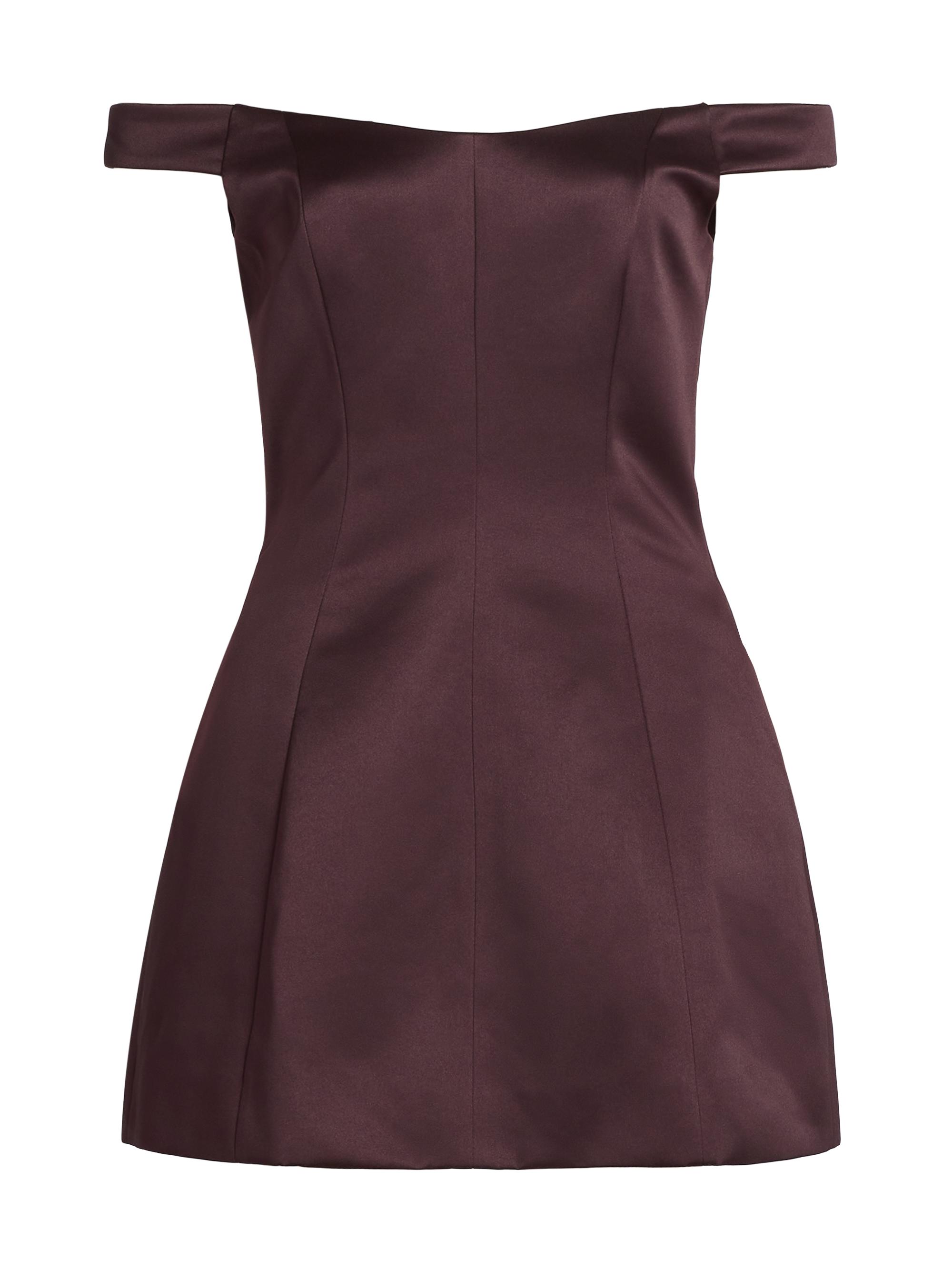 Nicholas the Label Women's Lima Satin Off-The-Shoulder Minidress - Dark Plum