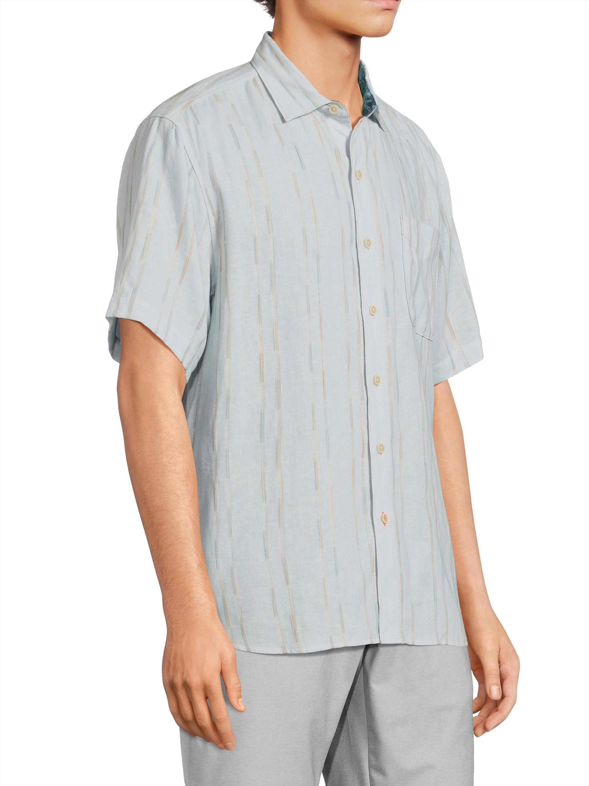 Tommy Bahama Men's Sonora Stripe Button-Front Shirt - Dew Drop | Thumbnail 4