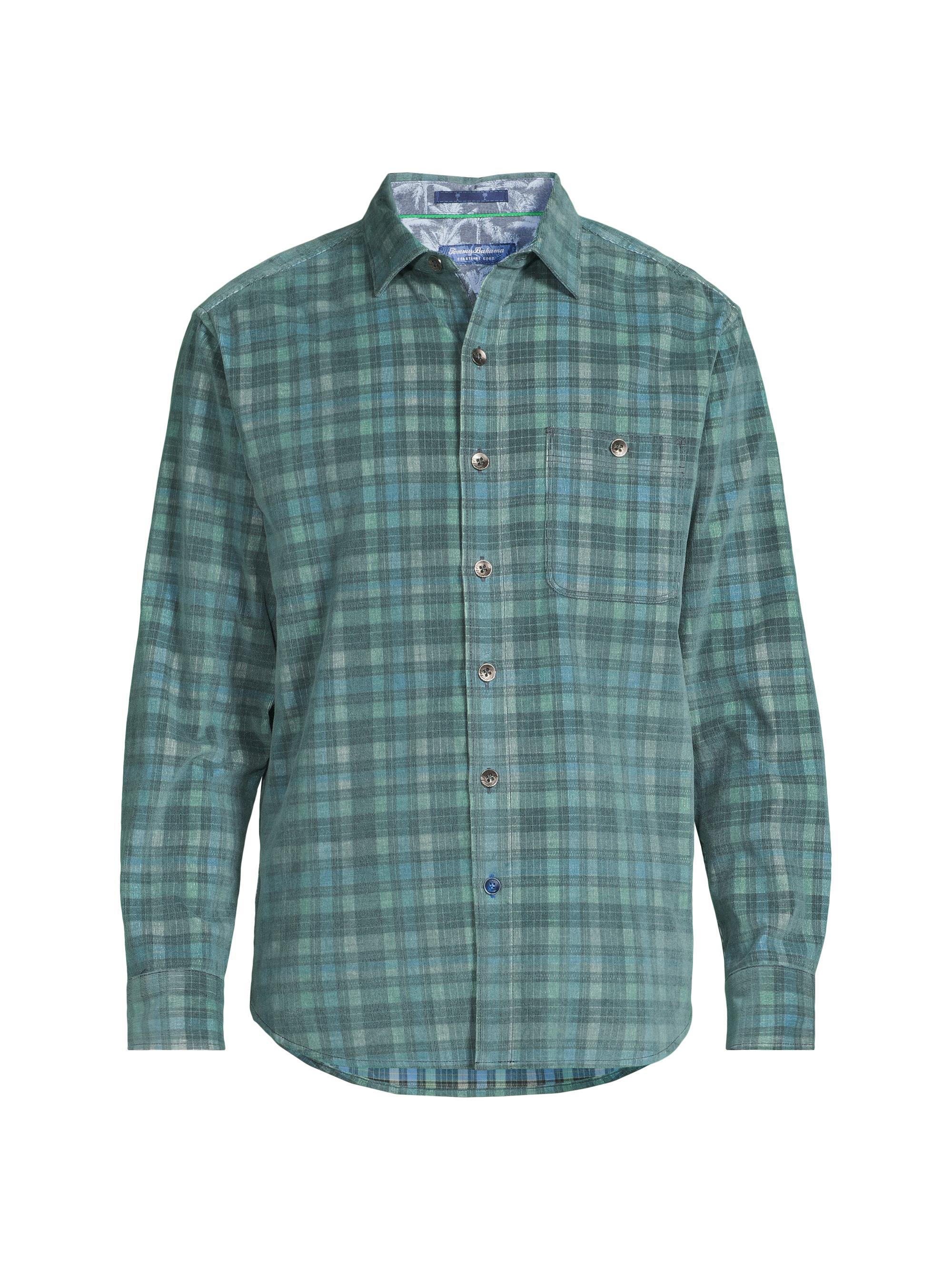 Tommy Bahama Men's Coastline Cord Lagoon Check Shirt - Deep Slate