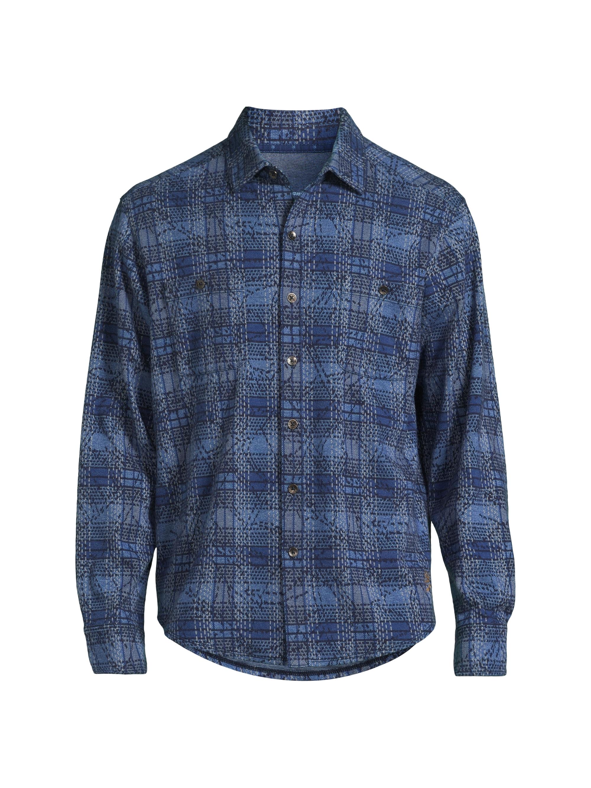 Tommy Bahama Men's Fireside Fronds Check Shirt - Blue Marlin