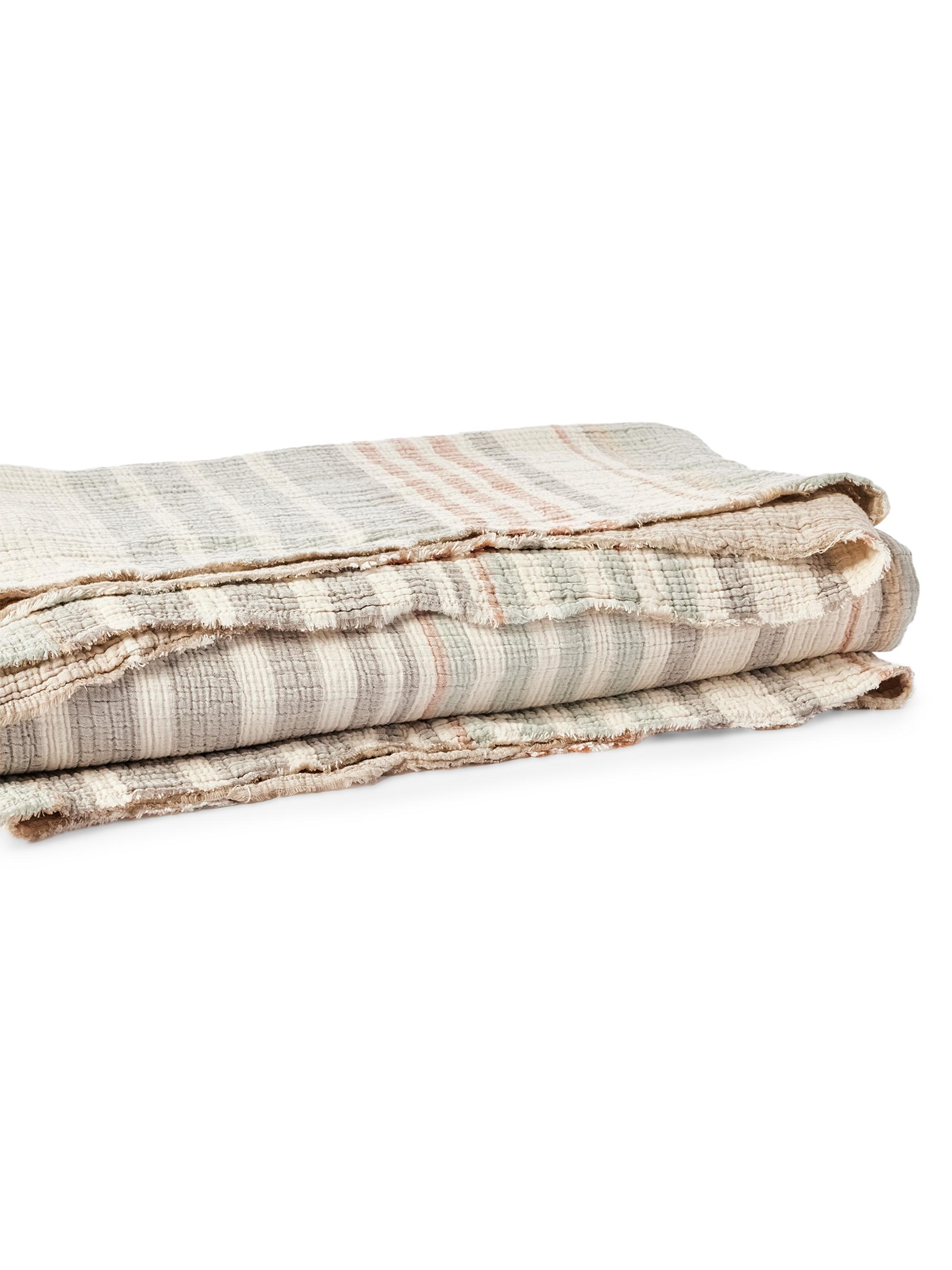 Coyuchi Topanga Striped Matelasse Blanket - Sunset Stripe King