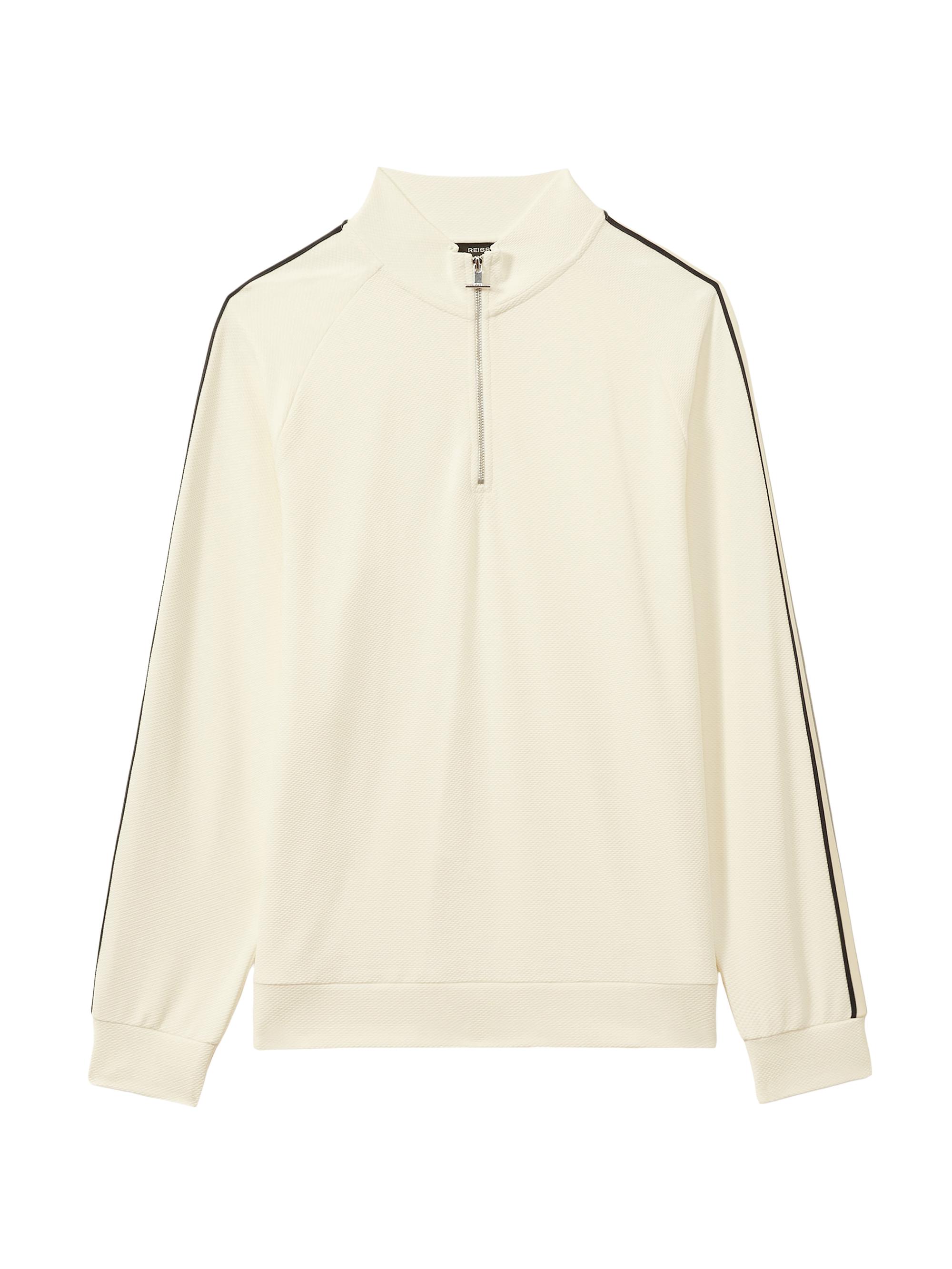 Reiss Men's Chicago Striped Half-Zip Sweater - Off White
