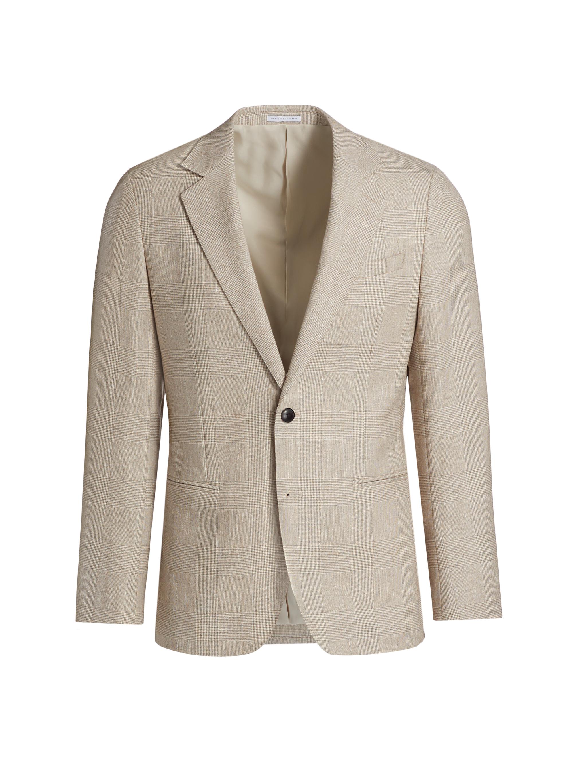 Reiss Men's Elliot Wool-Linen Single-Breasted Blazer - Oatmeal
