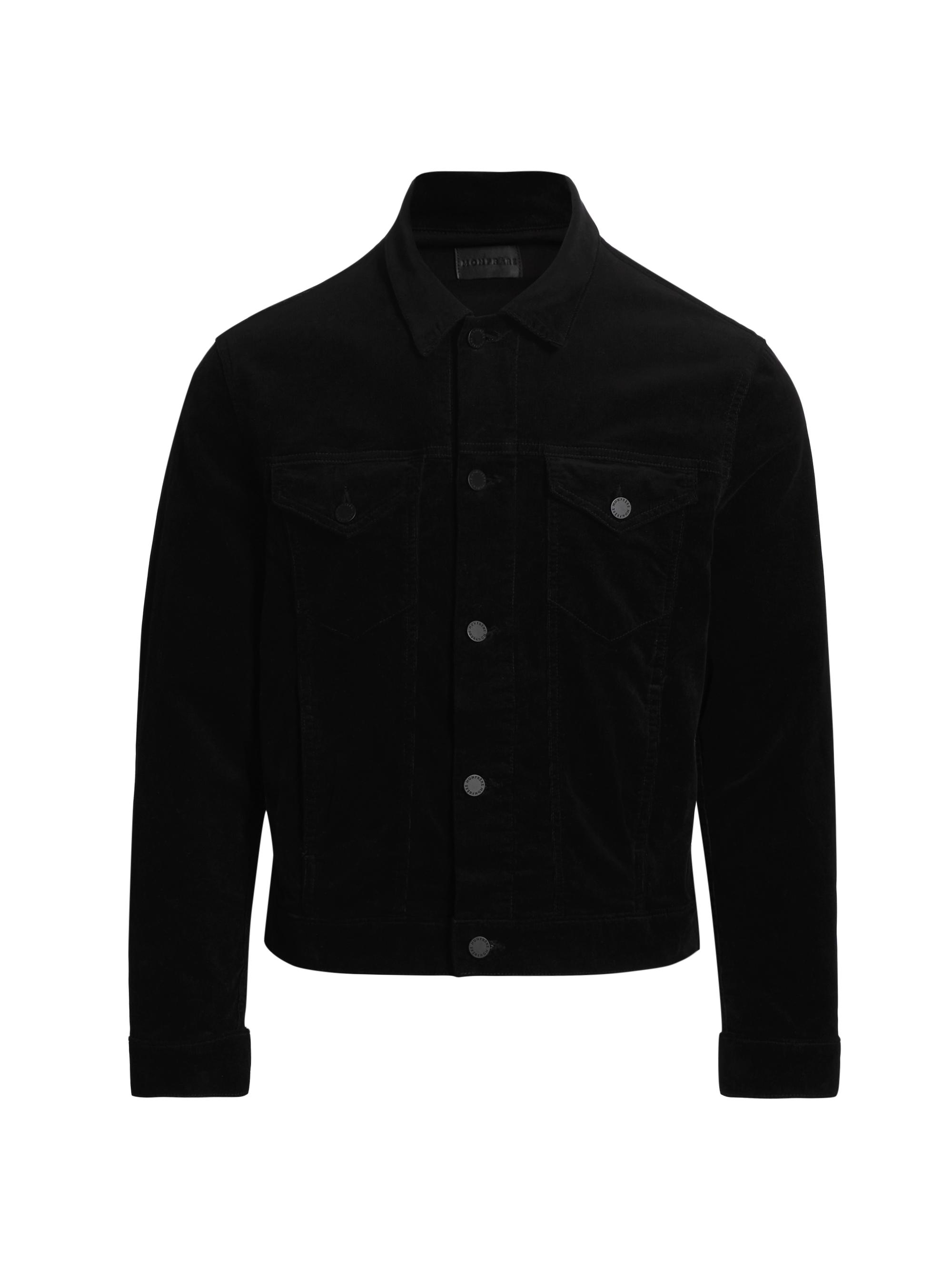 Monfrère Men's Dean Stretch Velvet Trucker Jacket - Asphalt