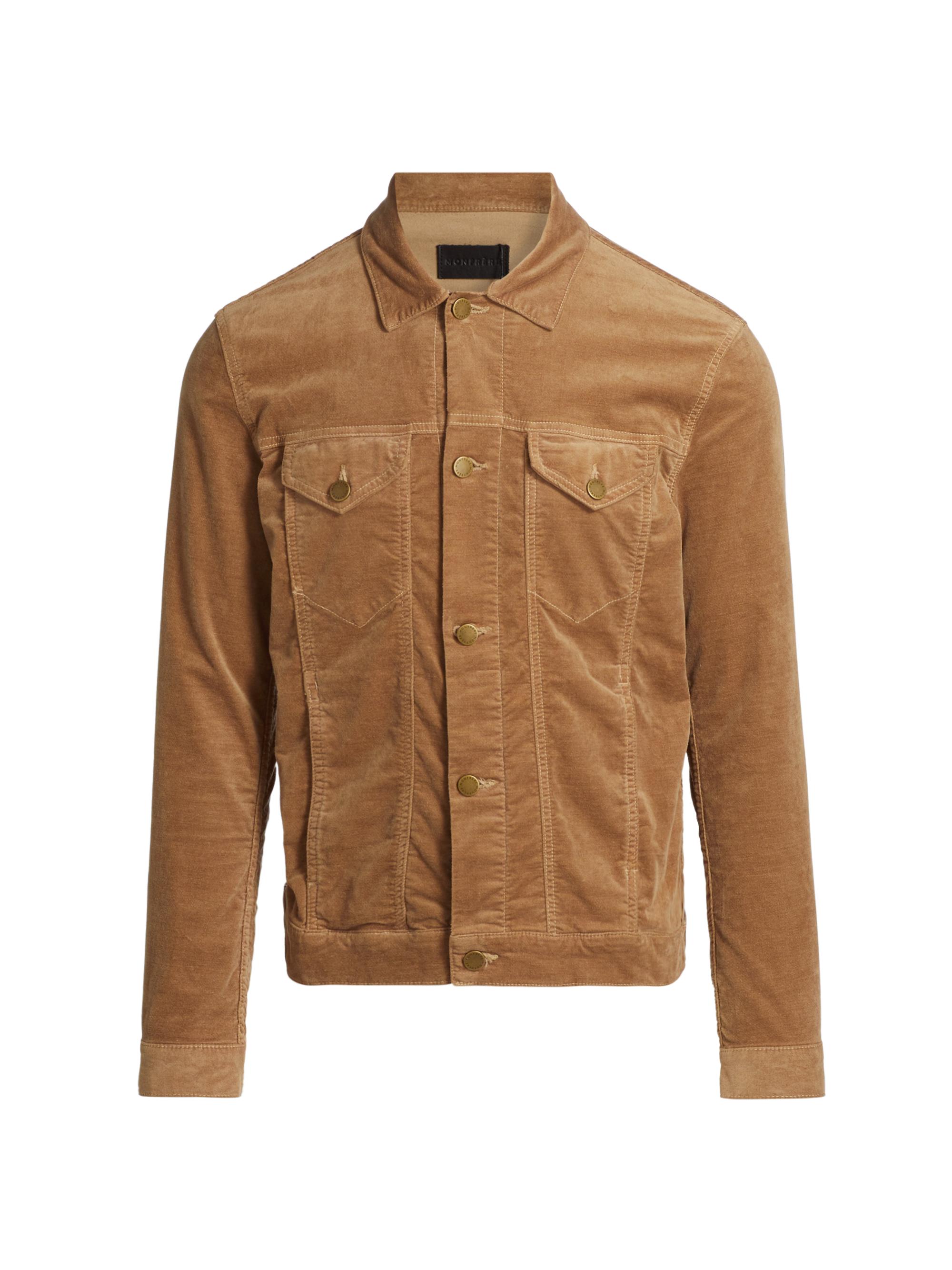 Monfrère Men's Dean Stretch Velvet Trucker Jacket - Teak