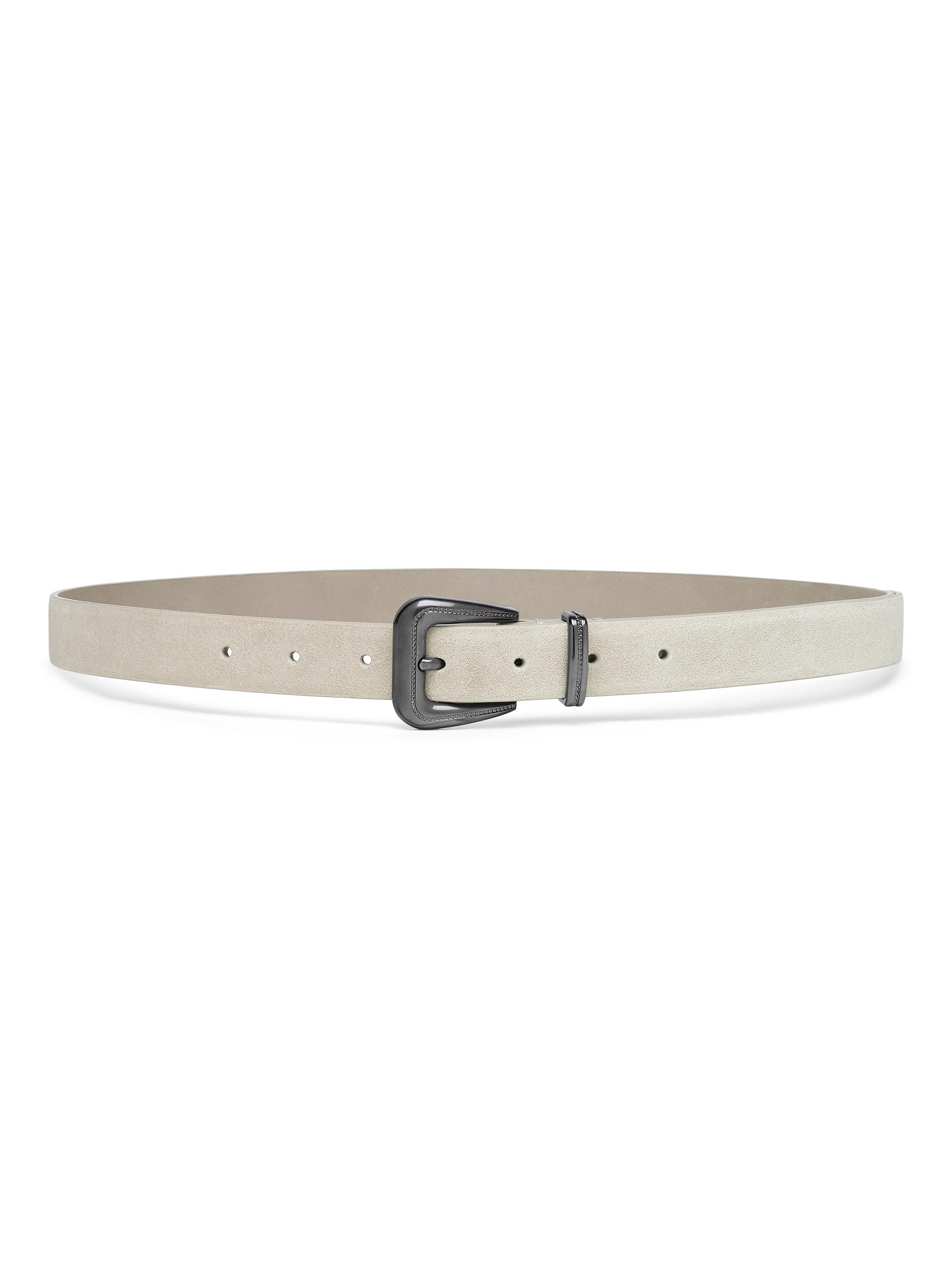 Brunello Cucinelli Women's Suede Calfskin Belt - Ecru