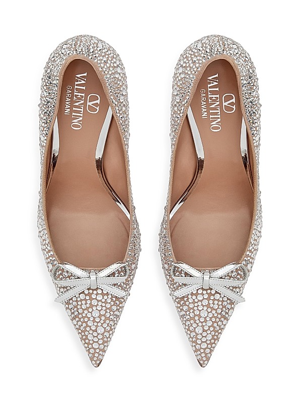 Shop Valentino Garavani Romance Bow Pumps with Crystals Shop Valentino Garavani Romance Bow Pumps with Crystals