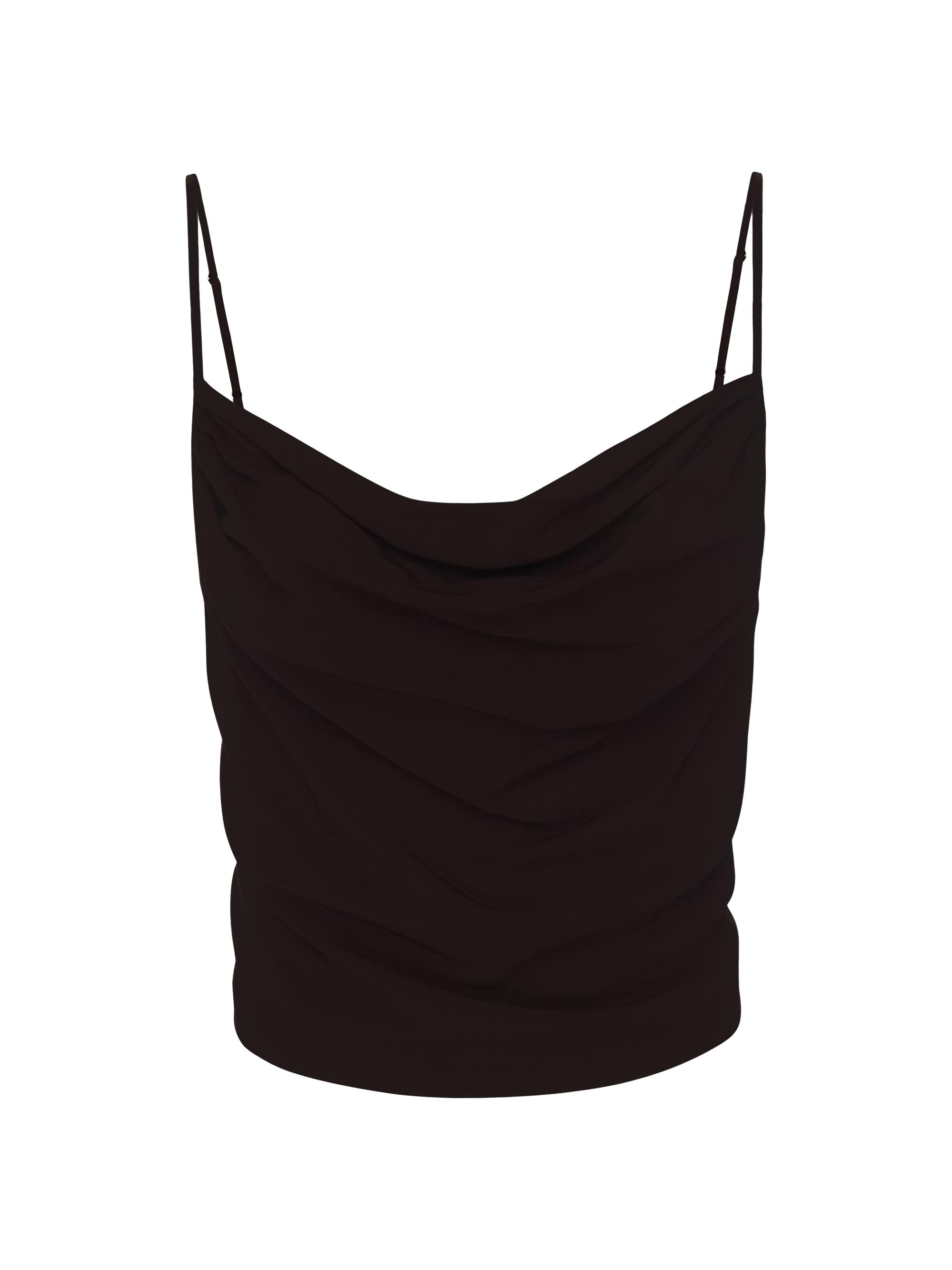 Good American Women's Chiffon Bias-Cut Camisole - Black
