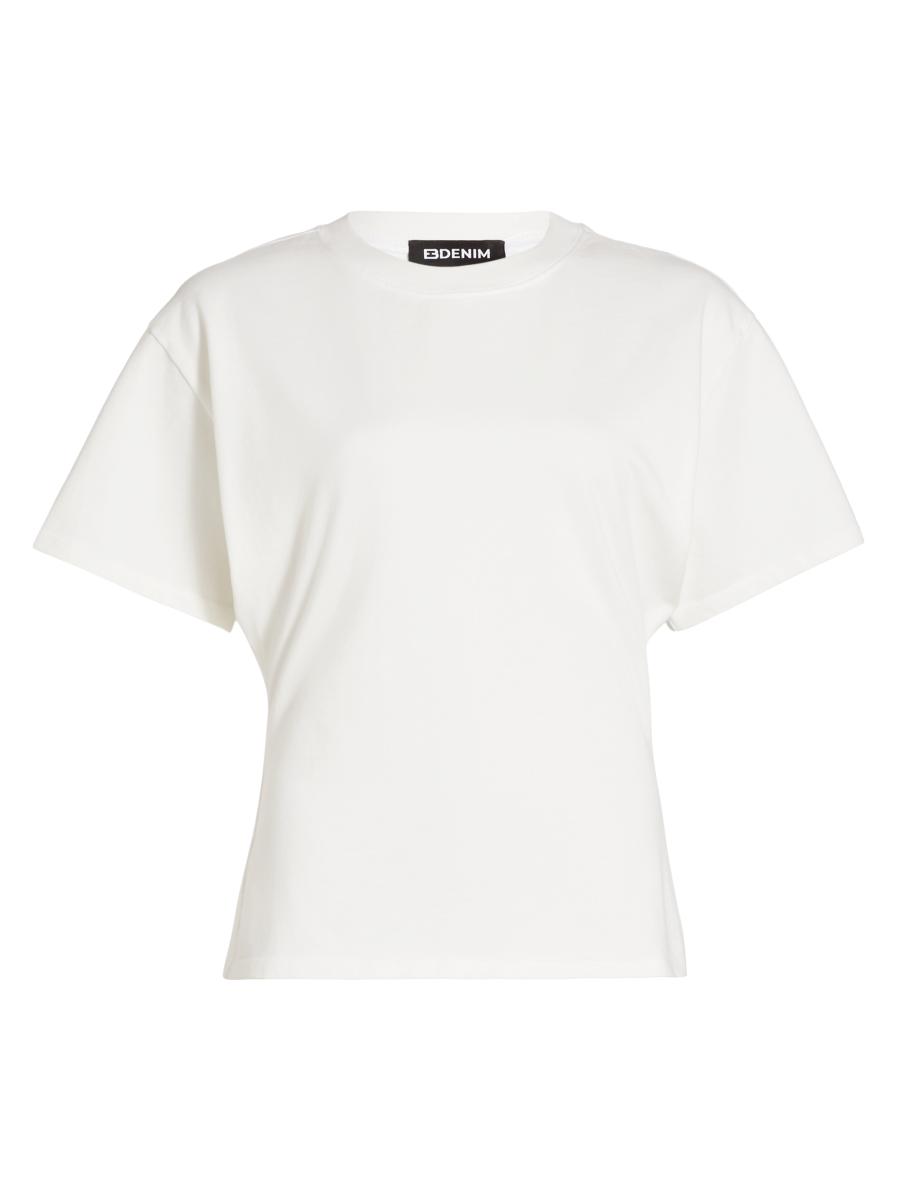 EB Denim Women's Eero White Structured Short Sleeve T-Shirt – Medium