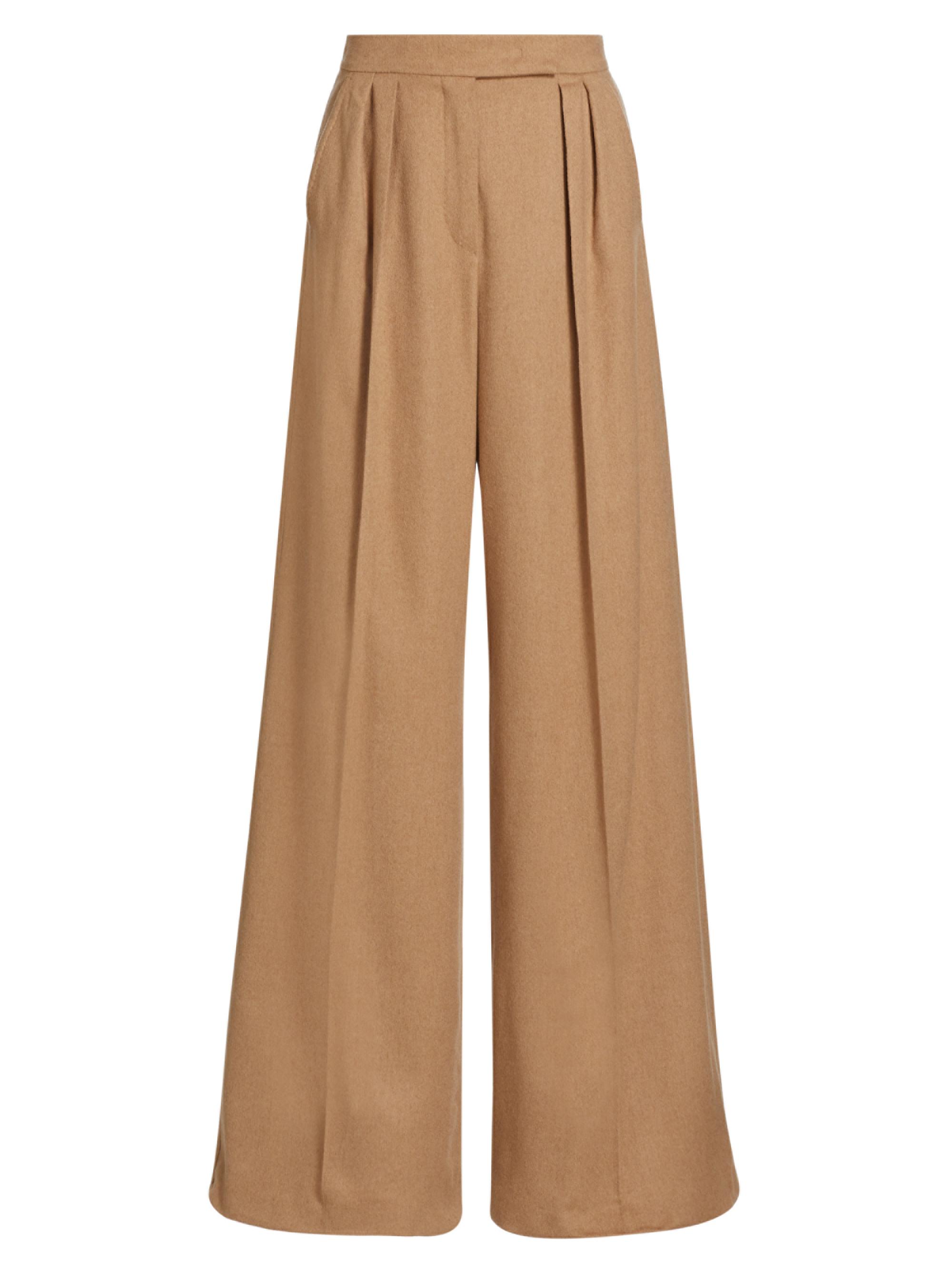 Max Mara Women's Fagus Pleated Wide-Leg Pants - Camel