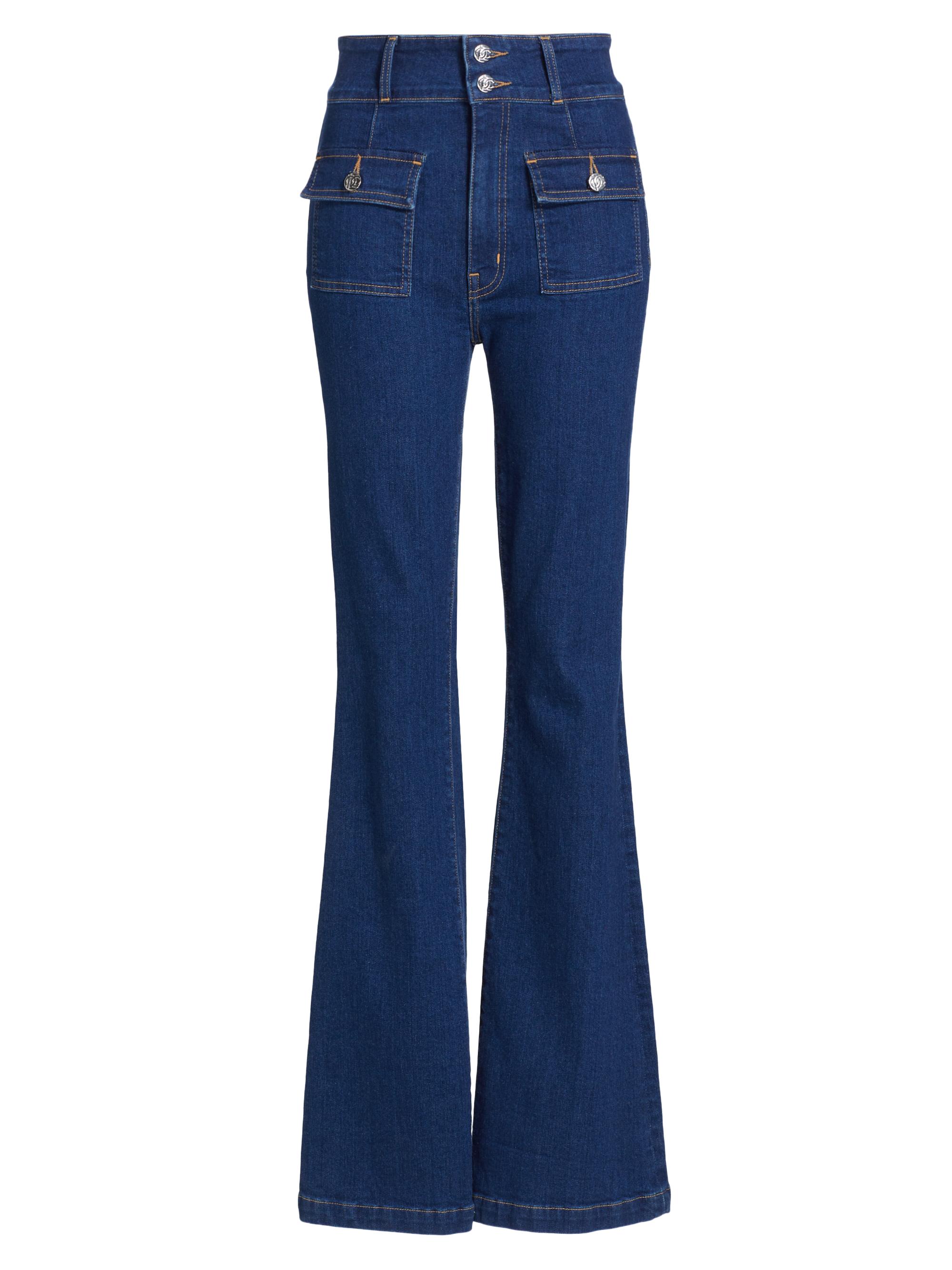 Derek Lam 10 Crosby Barlow Pocket-Front High-Rise Flare Jeans