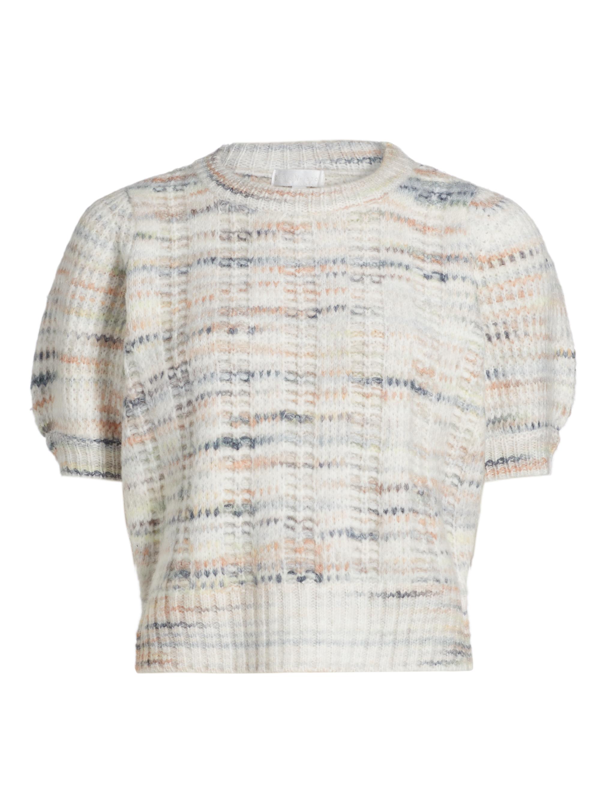 Design History Women's Short-Sleeve Blouson Sweater - Cream Combo