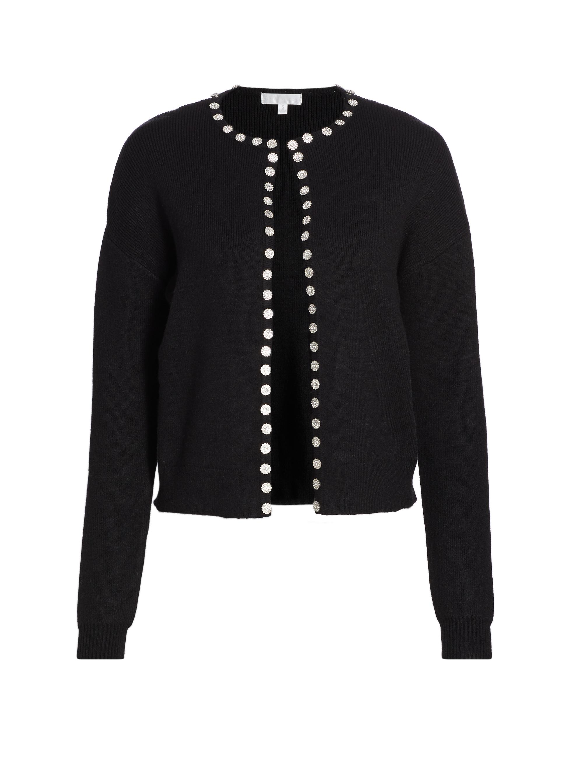 美品　alice + olivia サングラス柄　カーディガン 美品 alice+olivia レースニットカーディガン 生成り XS*BD65