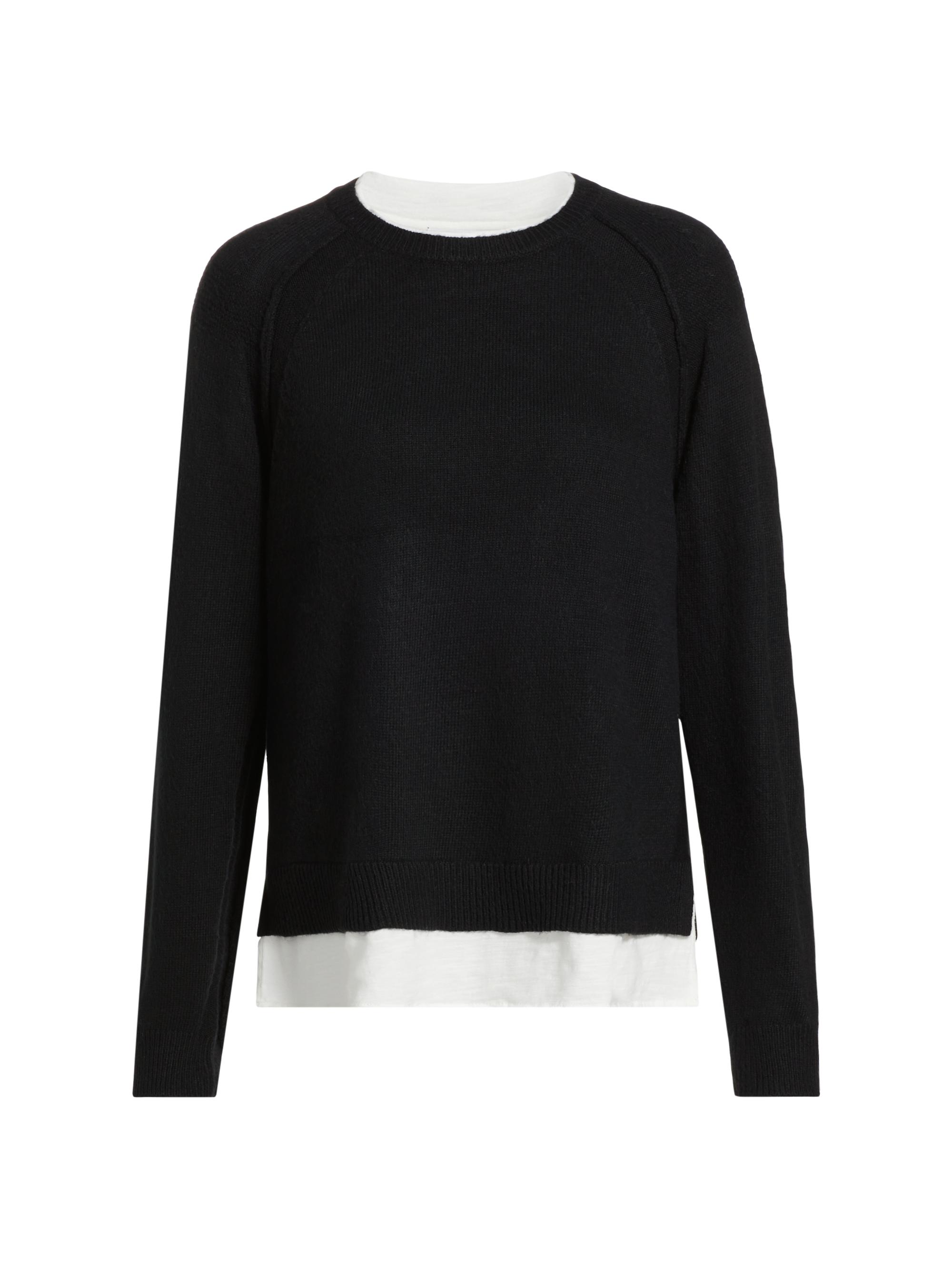Design History Women's Layered Two-Tone Knit Top - Black