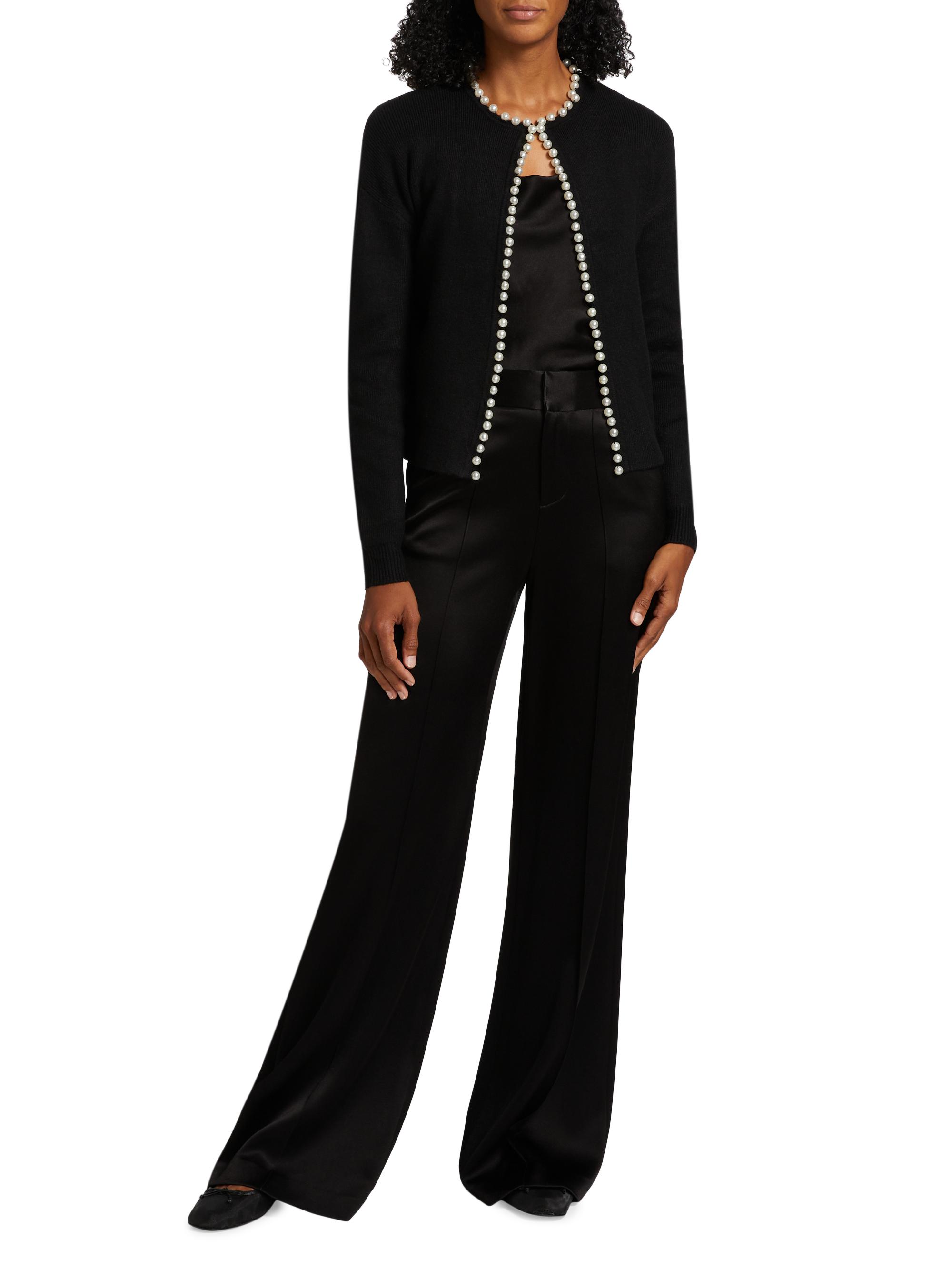 Design History Imitation Pearl-Trim Cardigan | Saks Fifth Avenue