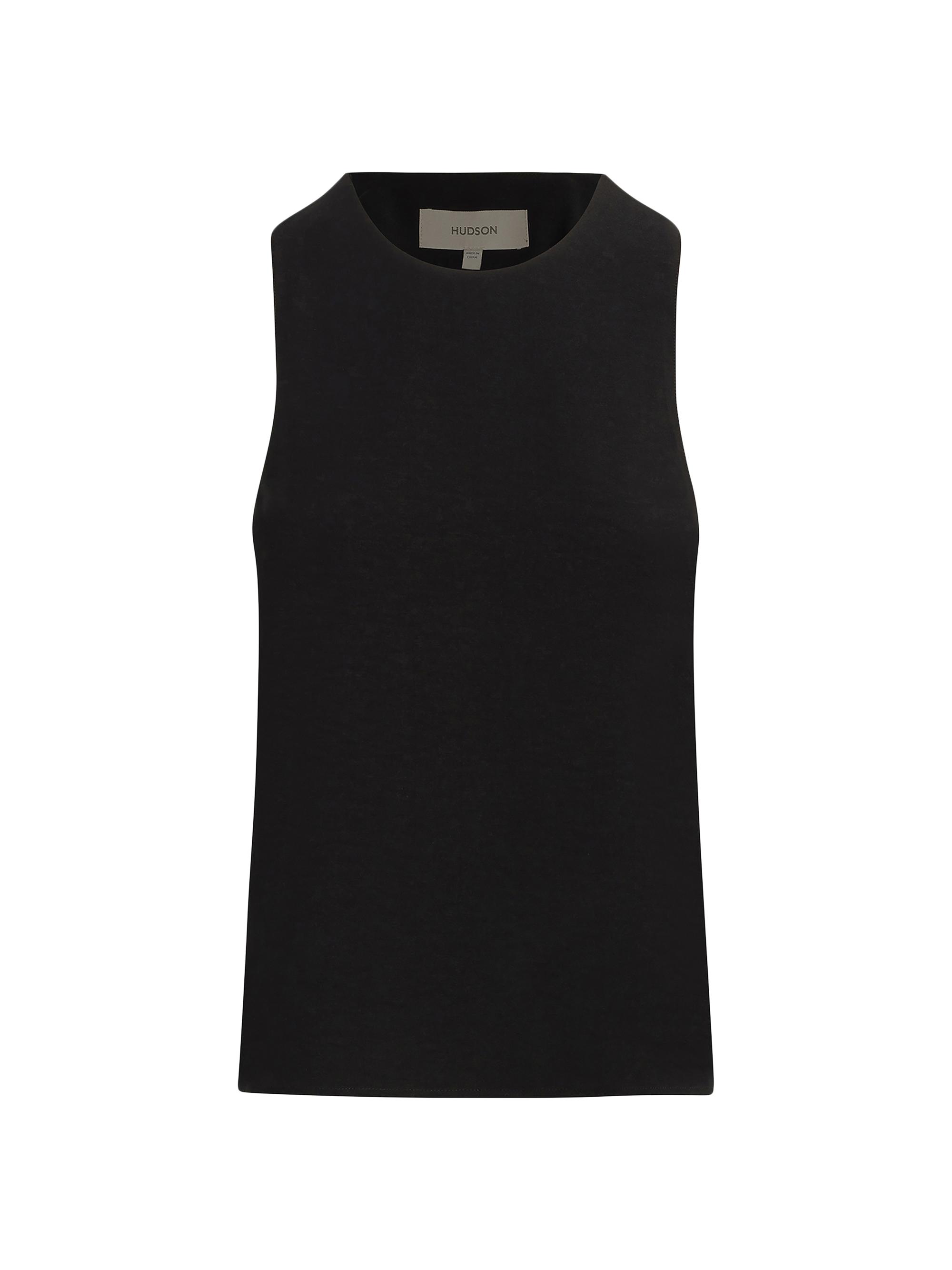 Hudson Jeans Women's Jersey Twist Back Crewneck Tank - Black
