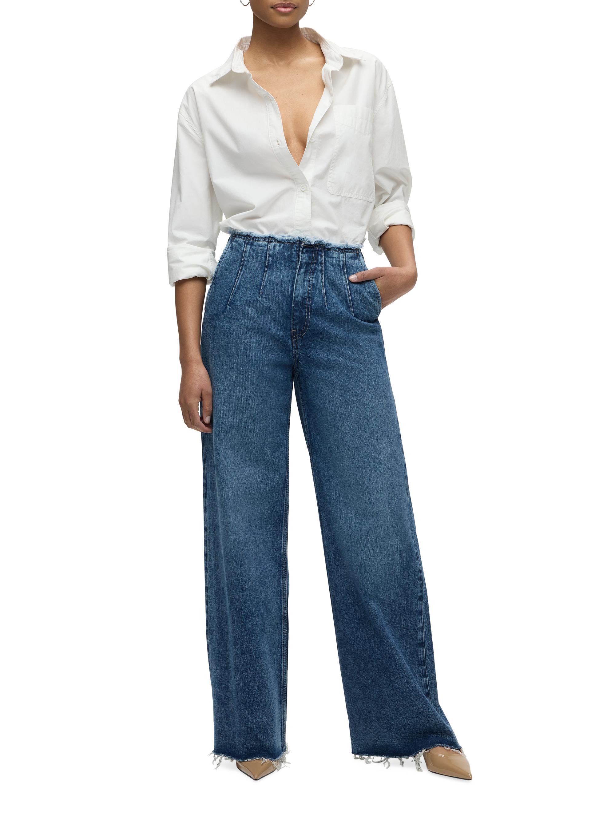 Hudson Jeans Women's James Petite High-Rise Wide-Leg Jeans - Mallorca