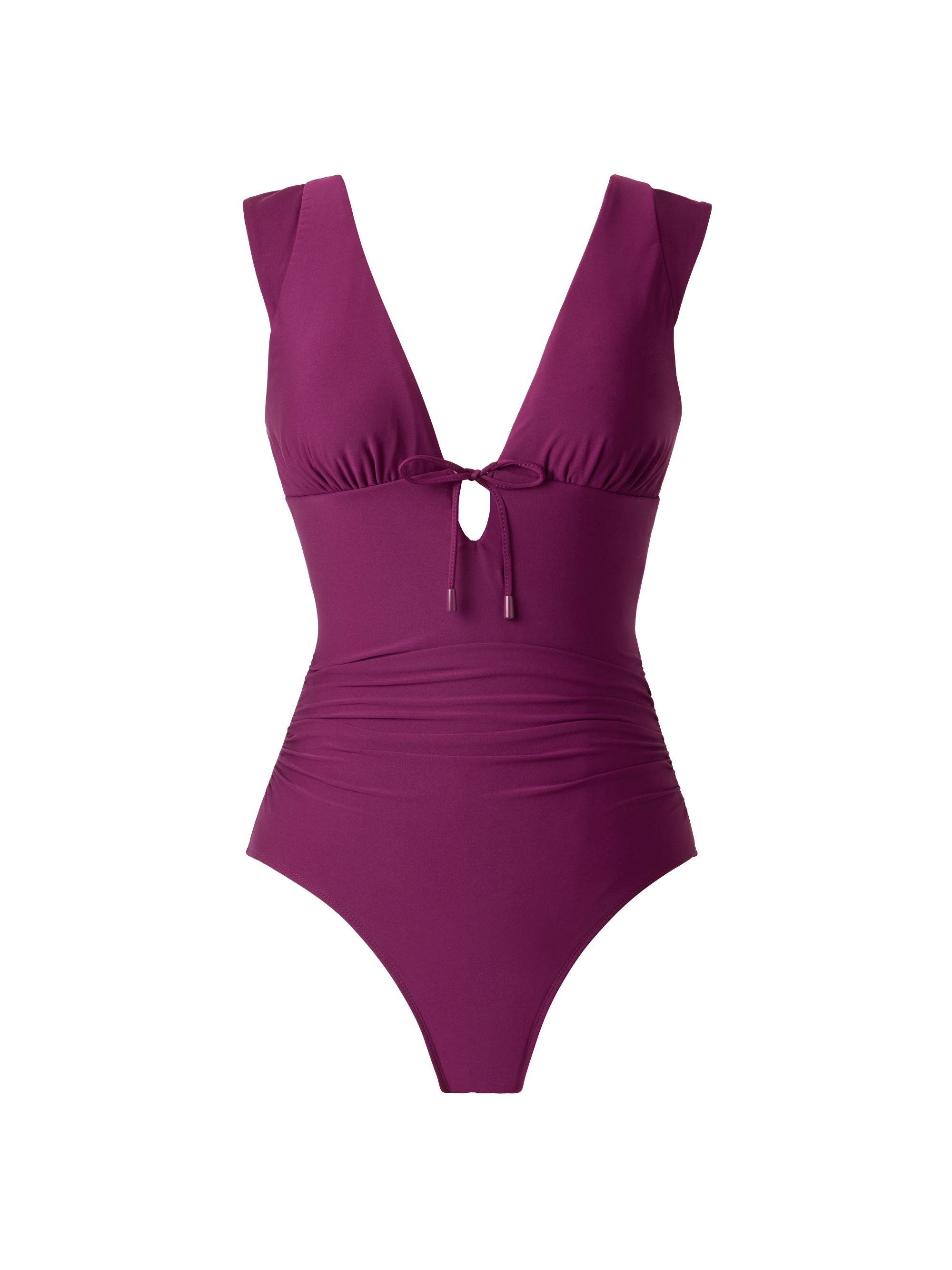 Magicsuit Women's Solids Dash Plunging V-Neck One-Piece Swimsuit - Boysenberry