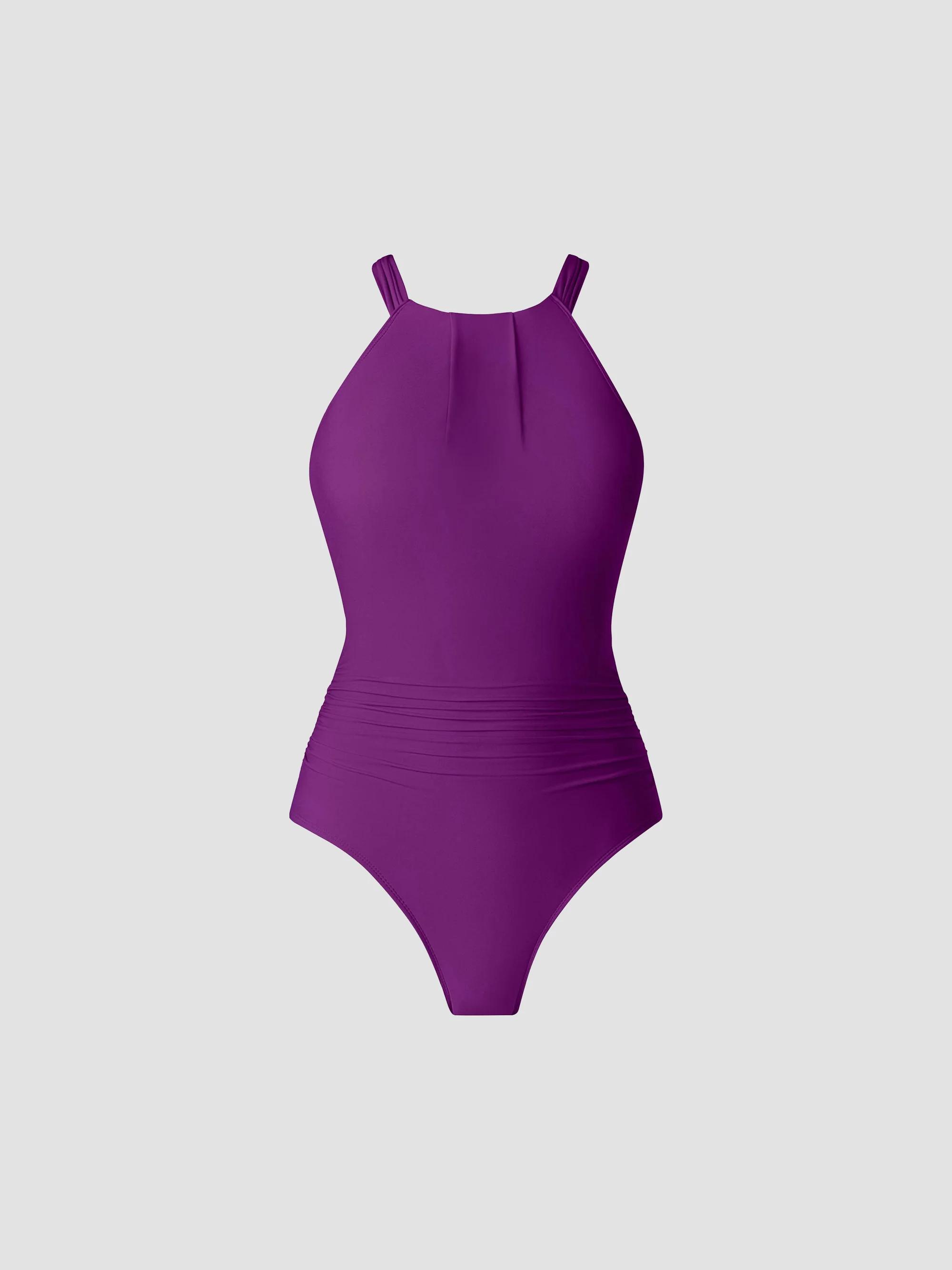 Magicsuit Women's Solids Amelia Halterneck One-Piece Swimsuit - Violette - Size 10
