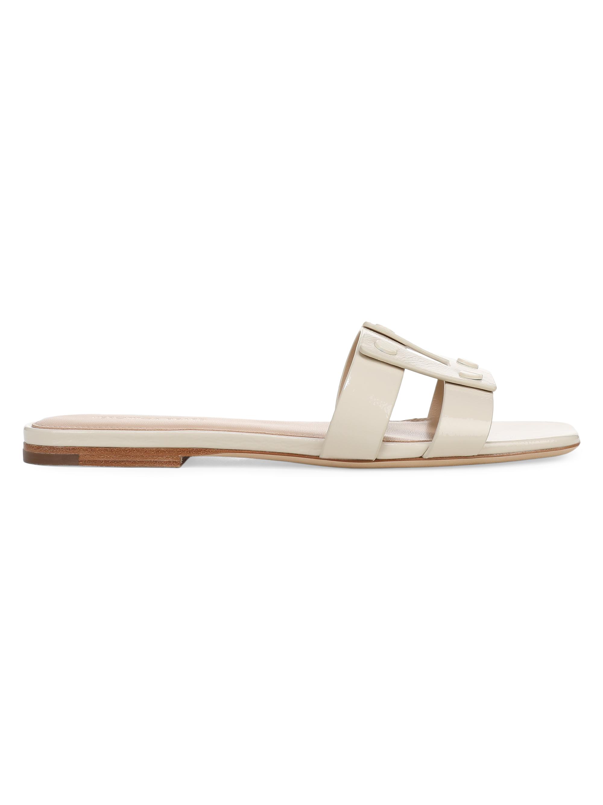Veronica Beard Women's Via Slide Leather Sandals - Ecru