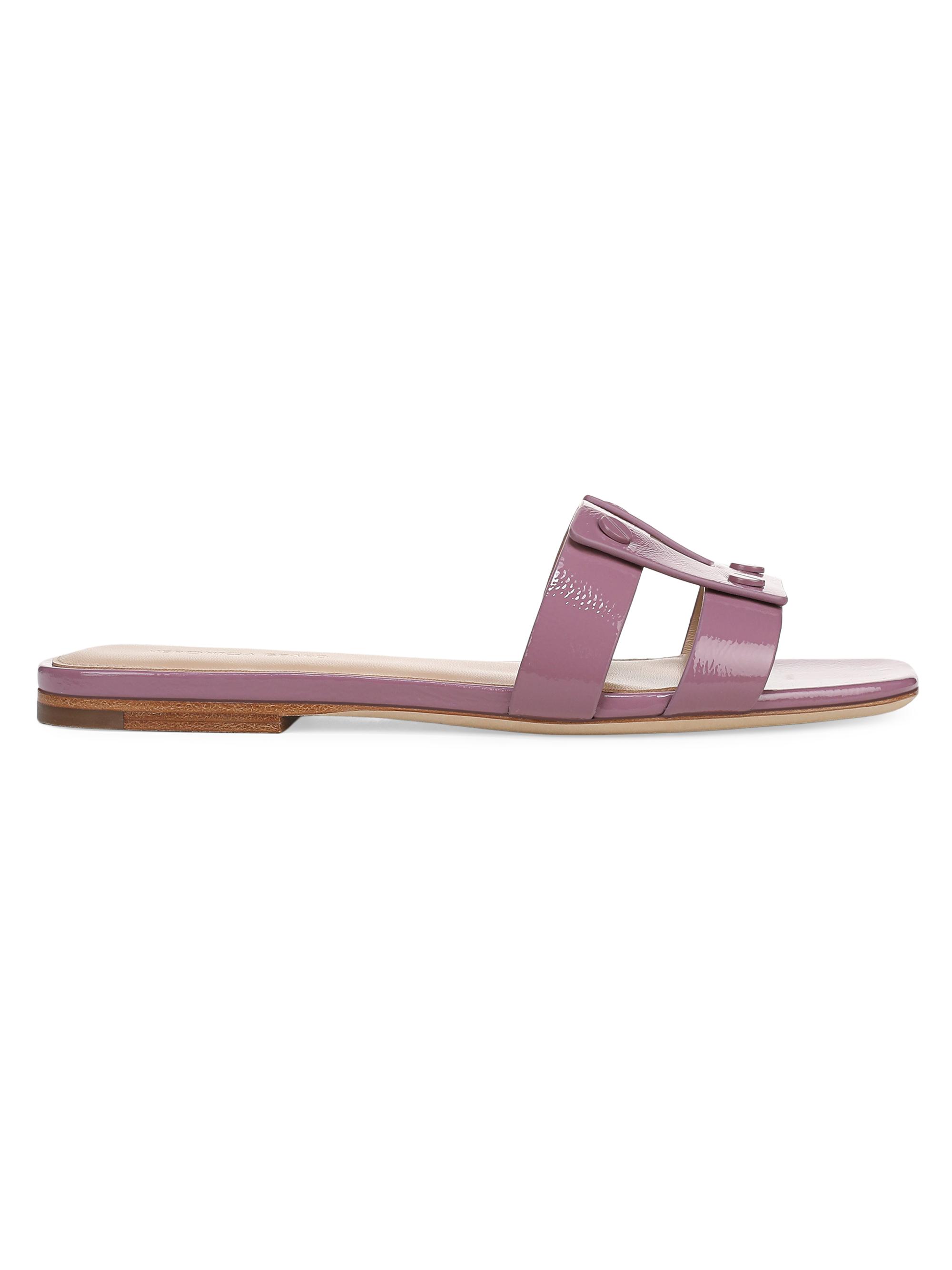 Veronica Beard Women's Via Slide Leather Sandals - Orchid Haze