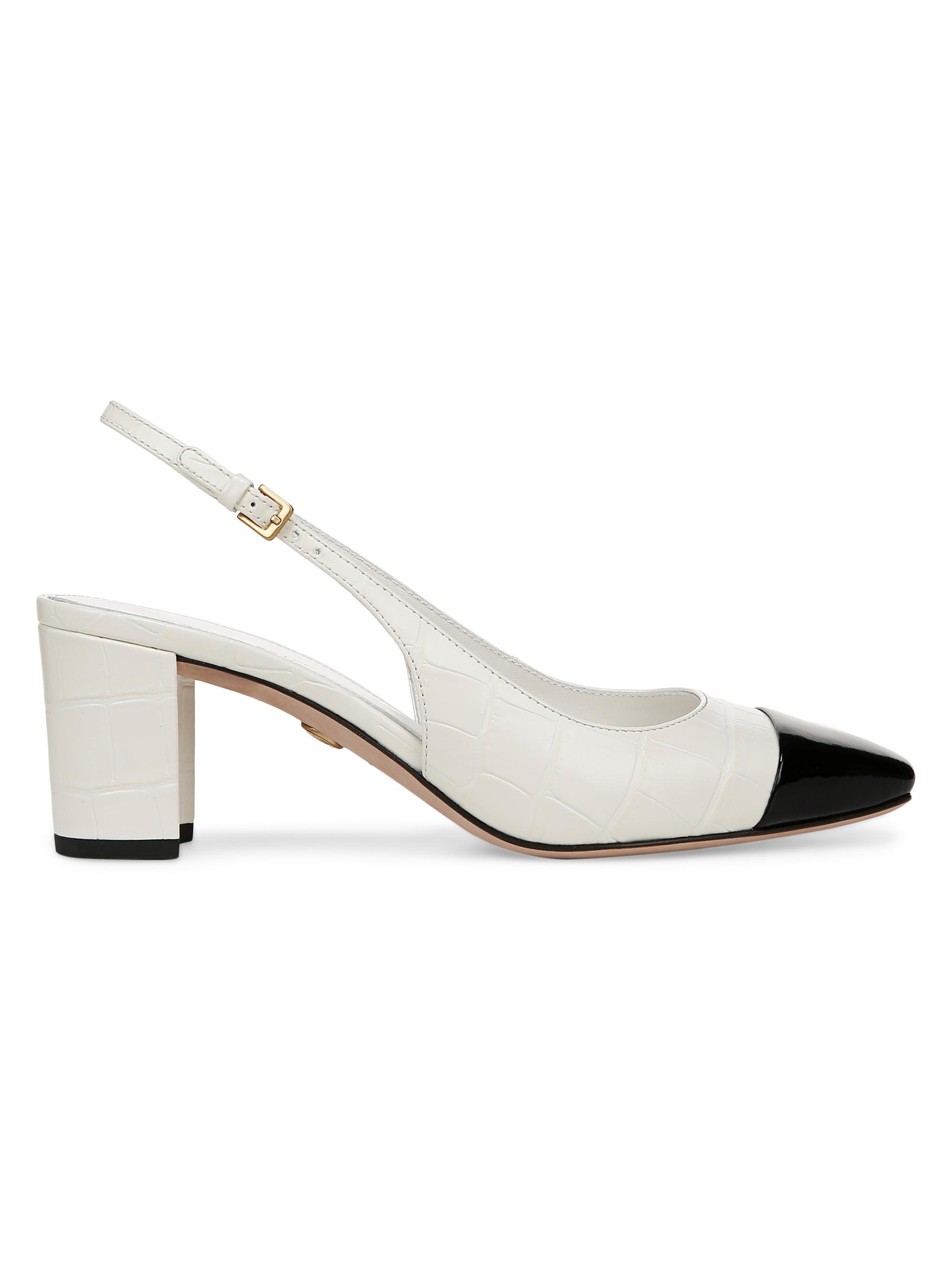 Veronica Beard Women's Cecile 65MM Leather Slingback Pumps - Coconut Black