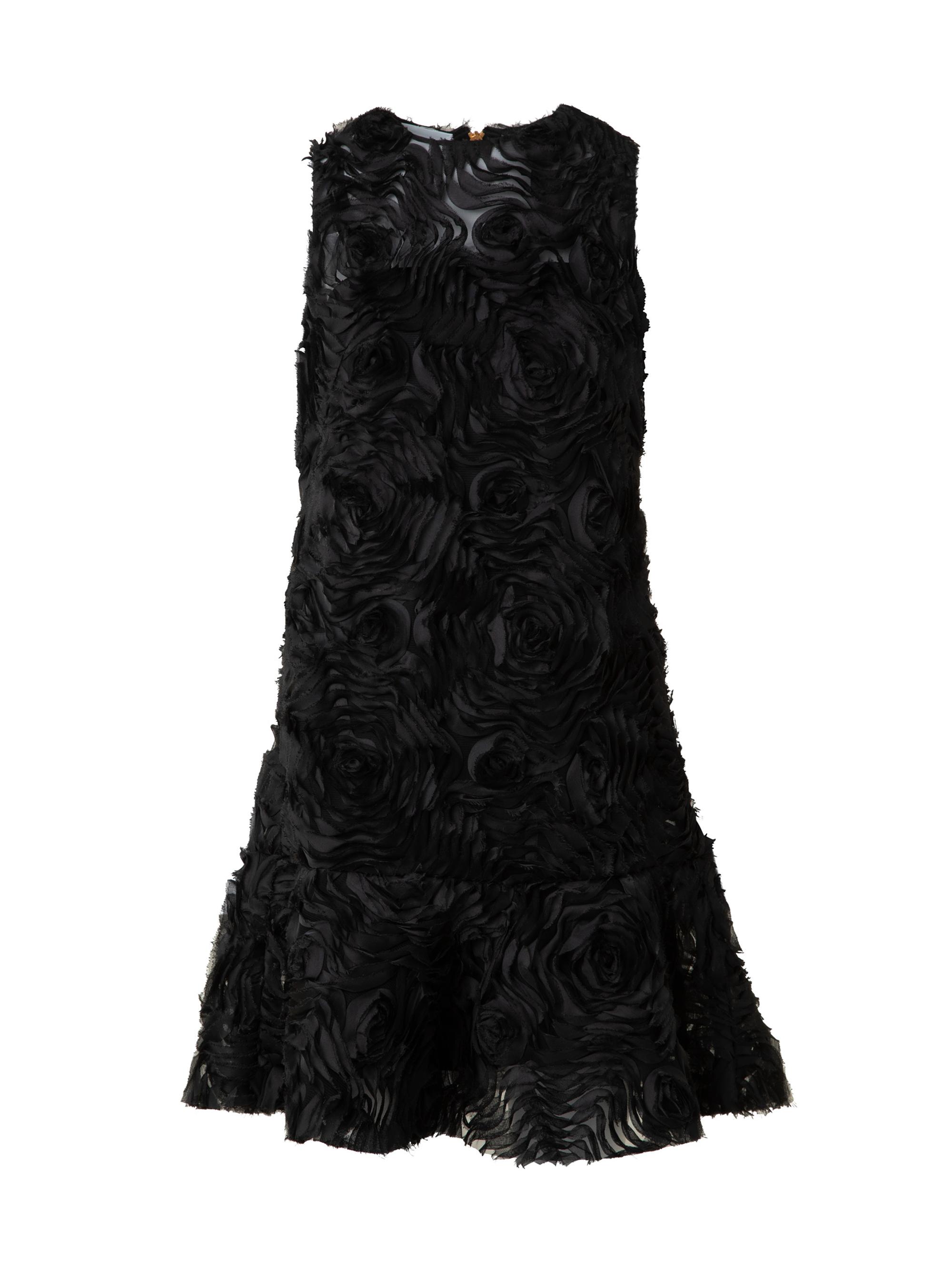 Akris punto Women's Carnation Appliqué A-line Cocktail Dress - Black