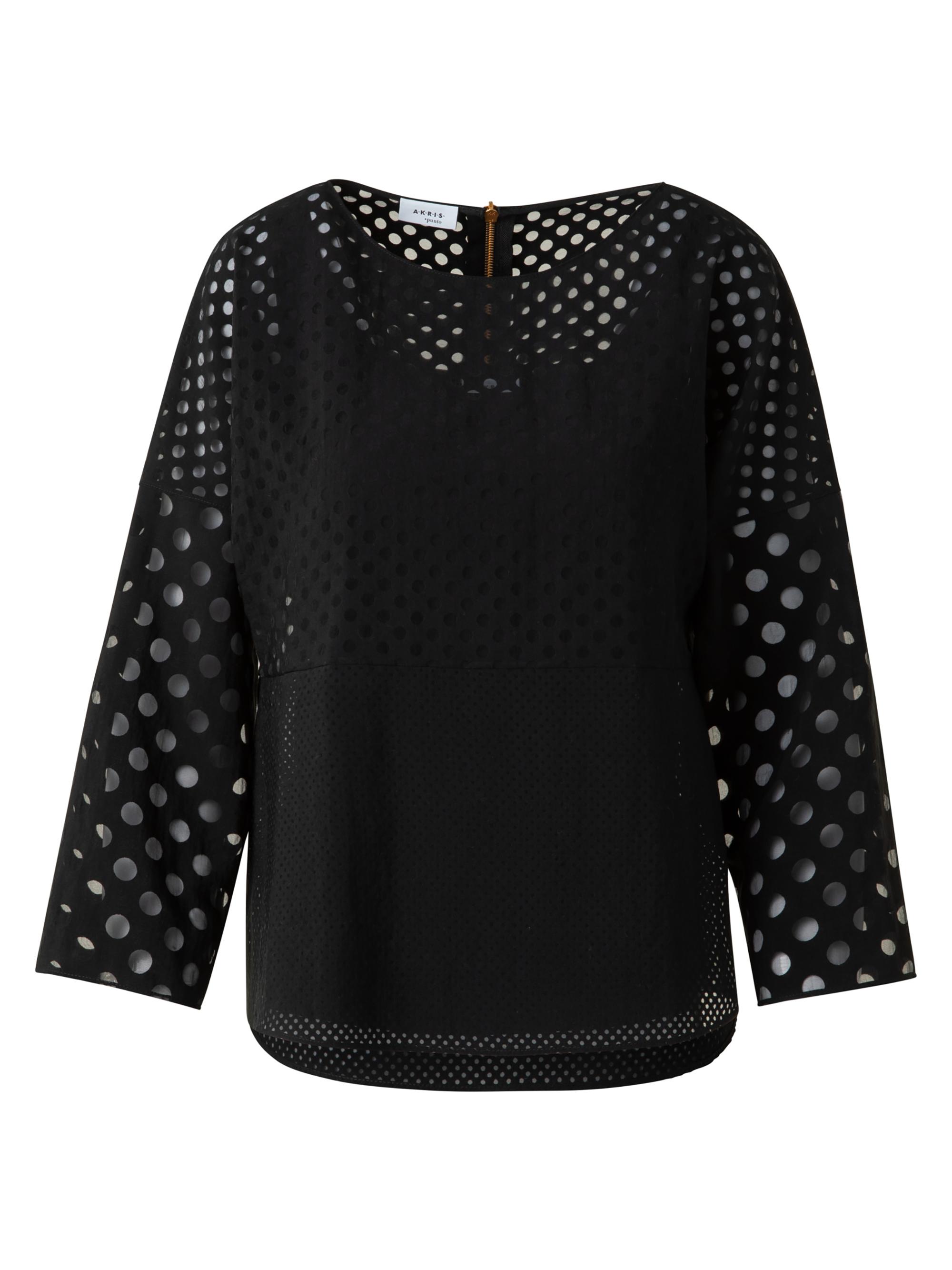Akris punto Women's Polka Dot Organzino Blouse - Black