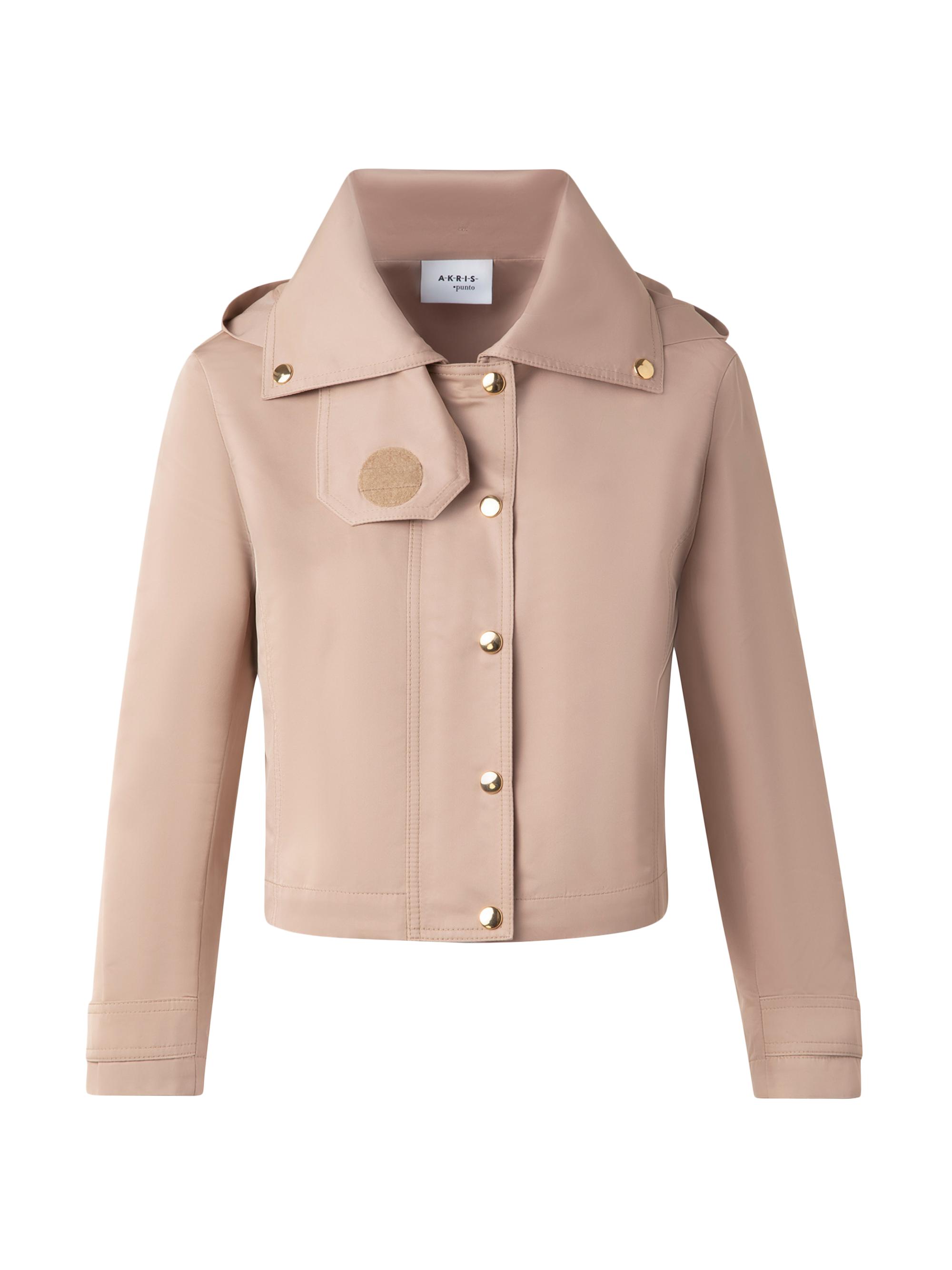 AKRISジャケット Akris - Blue Iridescent Silk Techno Jacket | Mitchell Stores