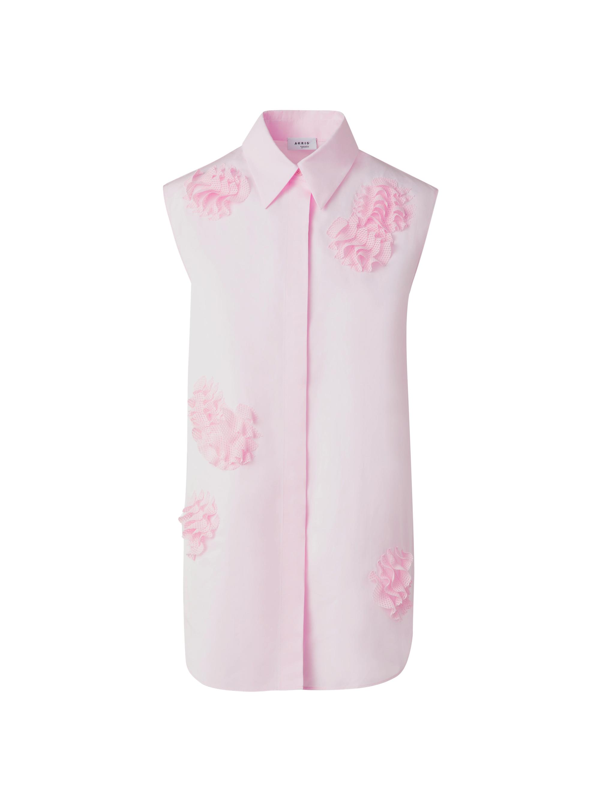 Akris punto Women's Carnation Appliqué Poplin Blouse - Pale Pink
