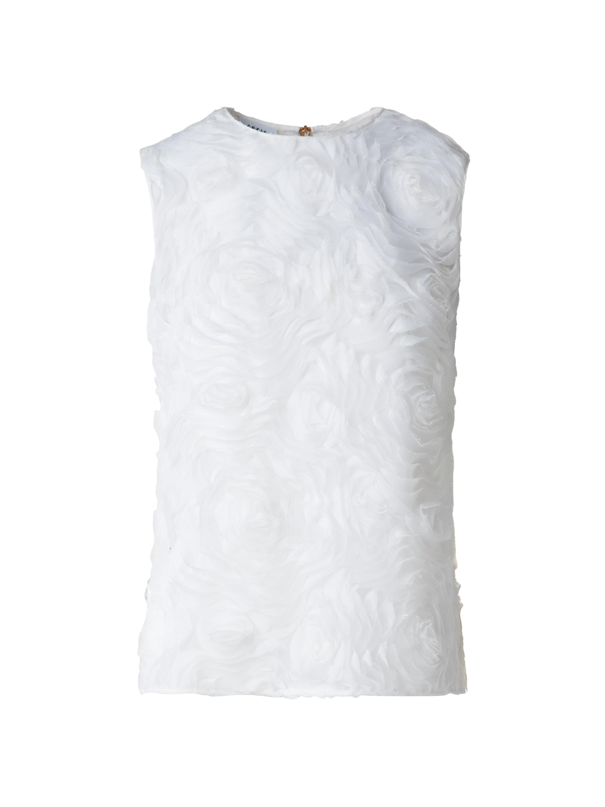 Akris punto Women's Carnation Appliqué Boxy Top - Cream
