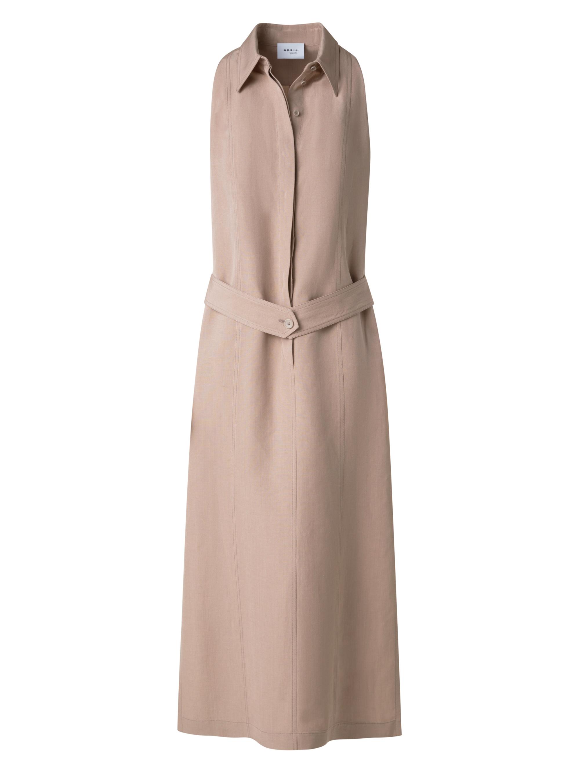Akris punto Women's Linen-Blend Belted Midi-Shirtdress - Beige