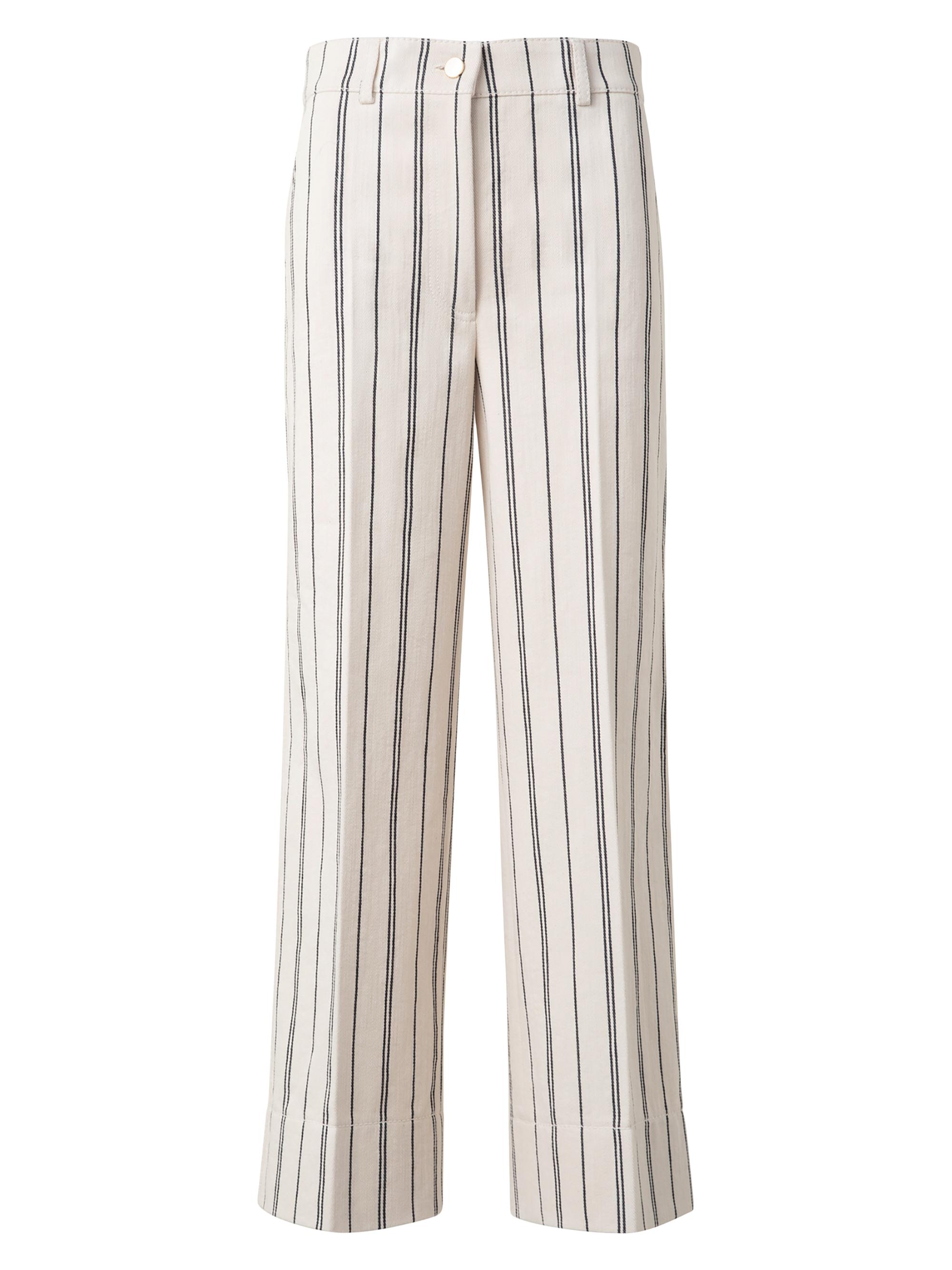Akris punto Women's Chiara Cropped Striped Pants - Cashew Black