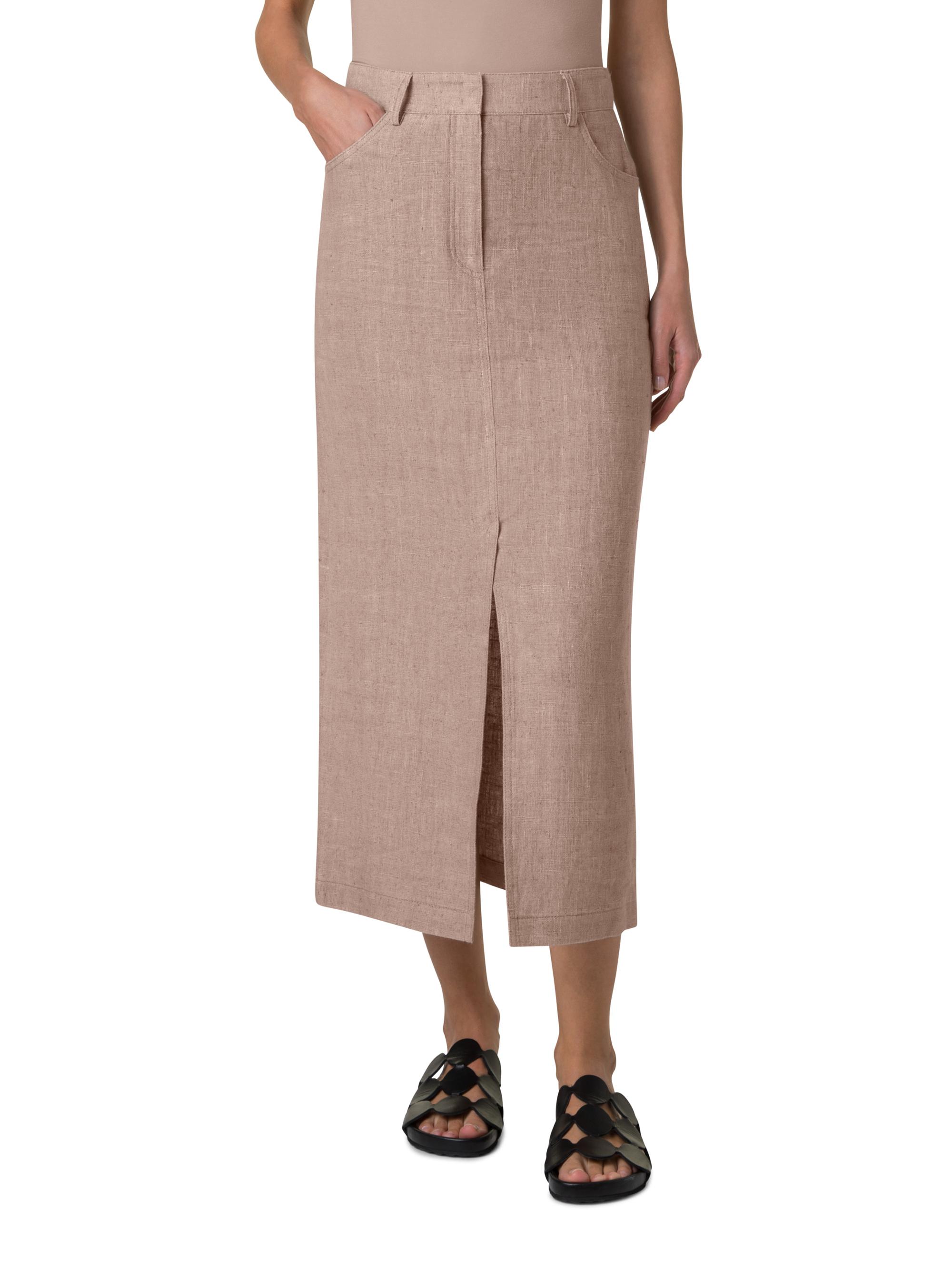 Akris punto Women's Pencil Linen Maxi Skirt - Beige