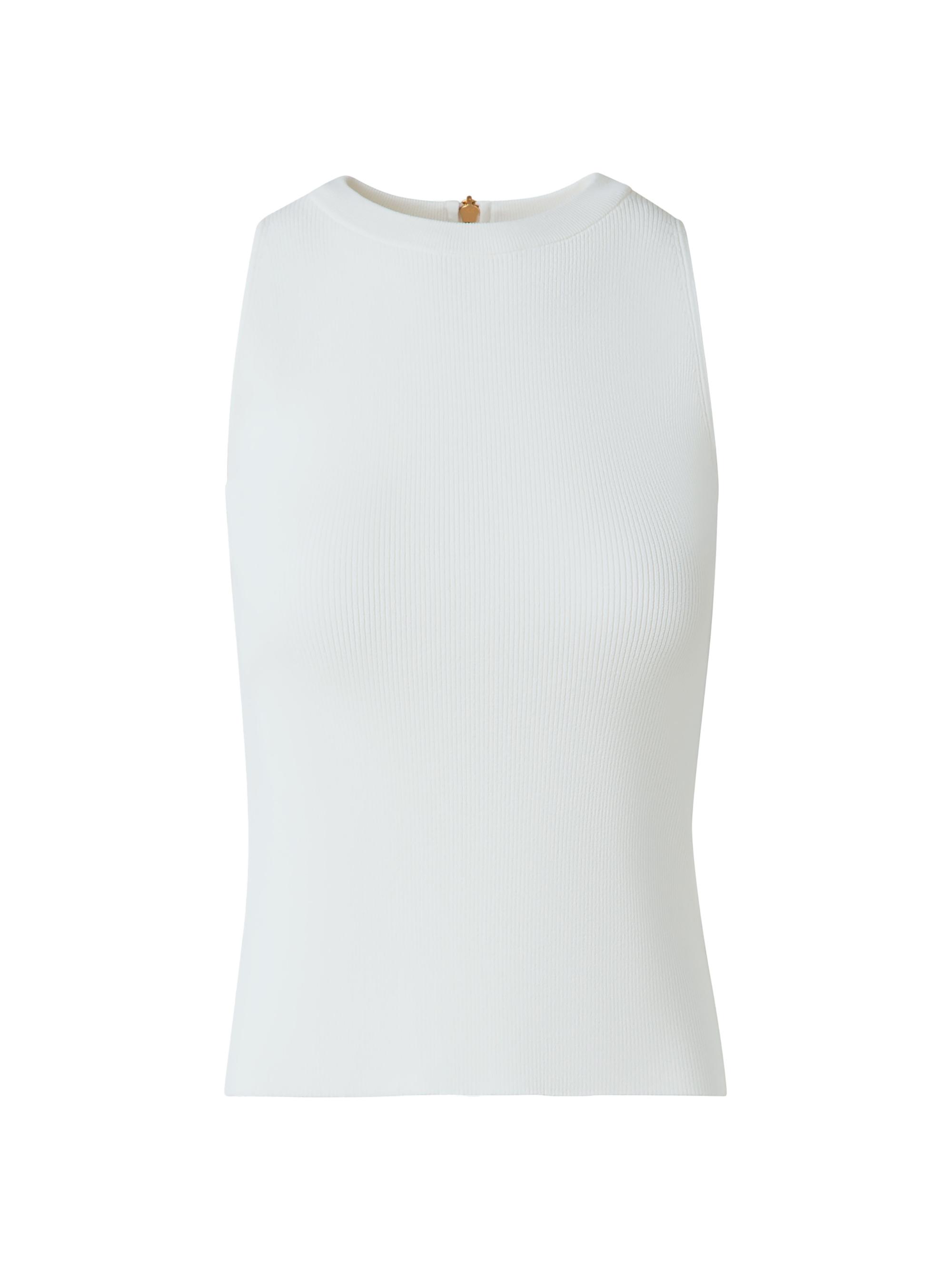 Akris punto Women's Rib-Knit Sleeveless Body-Con Knit Top - Cream