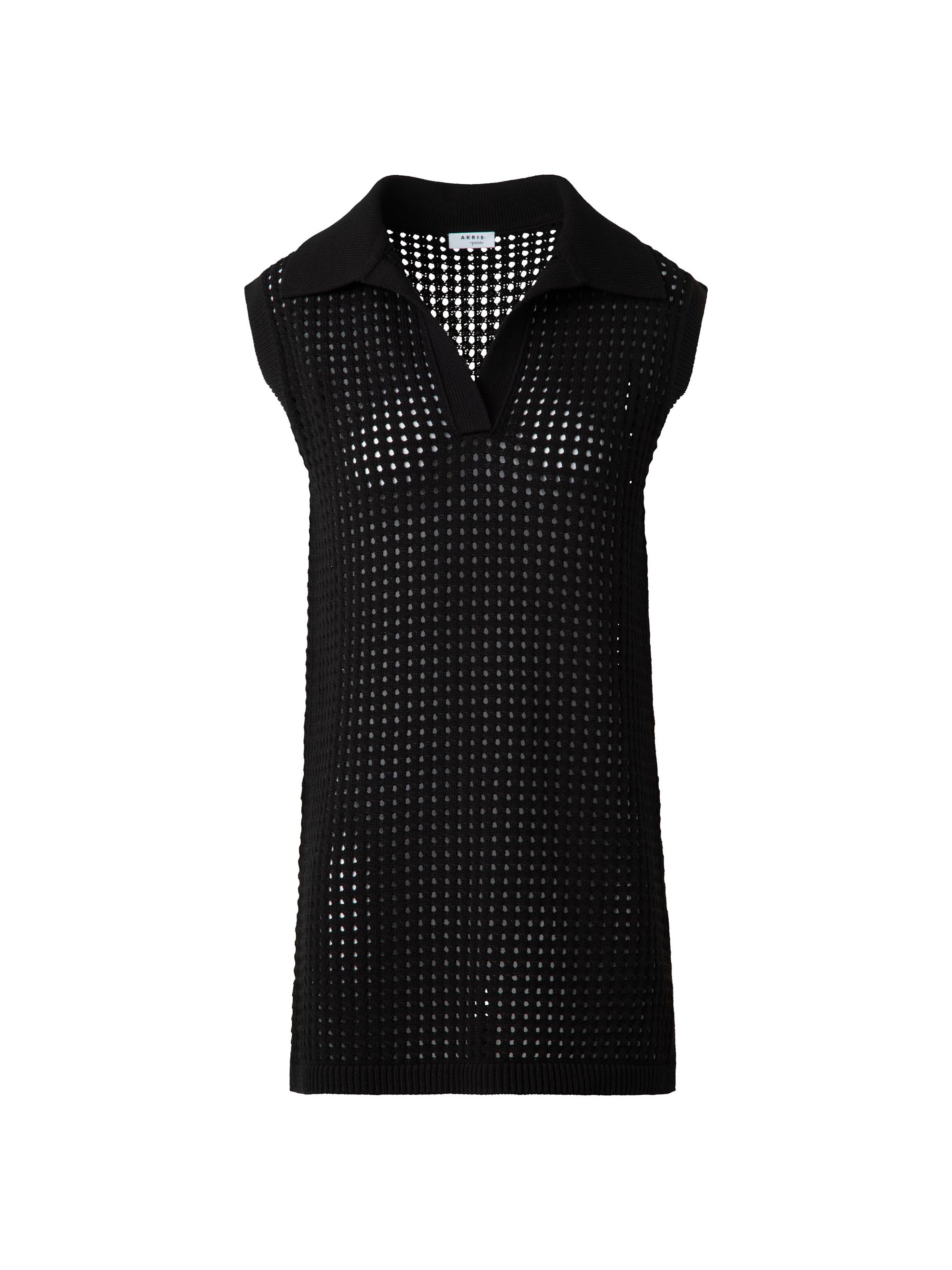 Akris punto Women's Mesh Knit Sleevless Tunic Top - Black