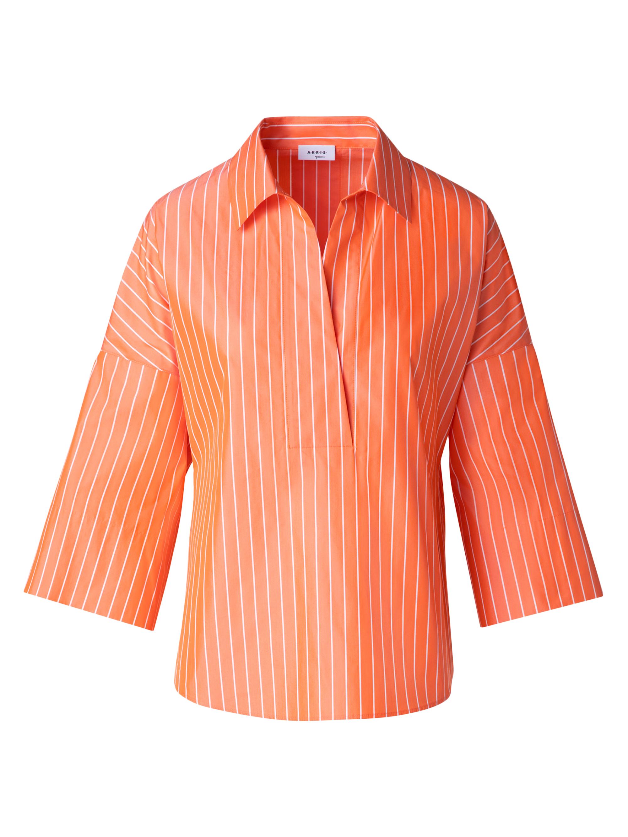 Akris punto Women's Striped Kimono-Style Sleeve Blouse - Orange Cream