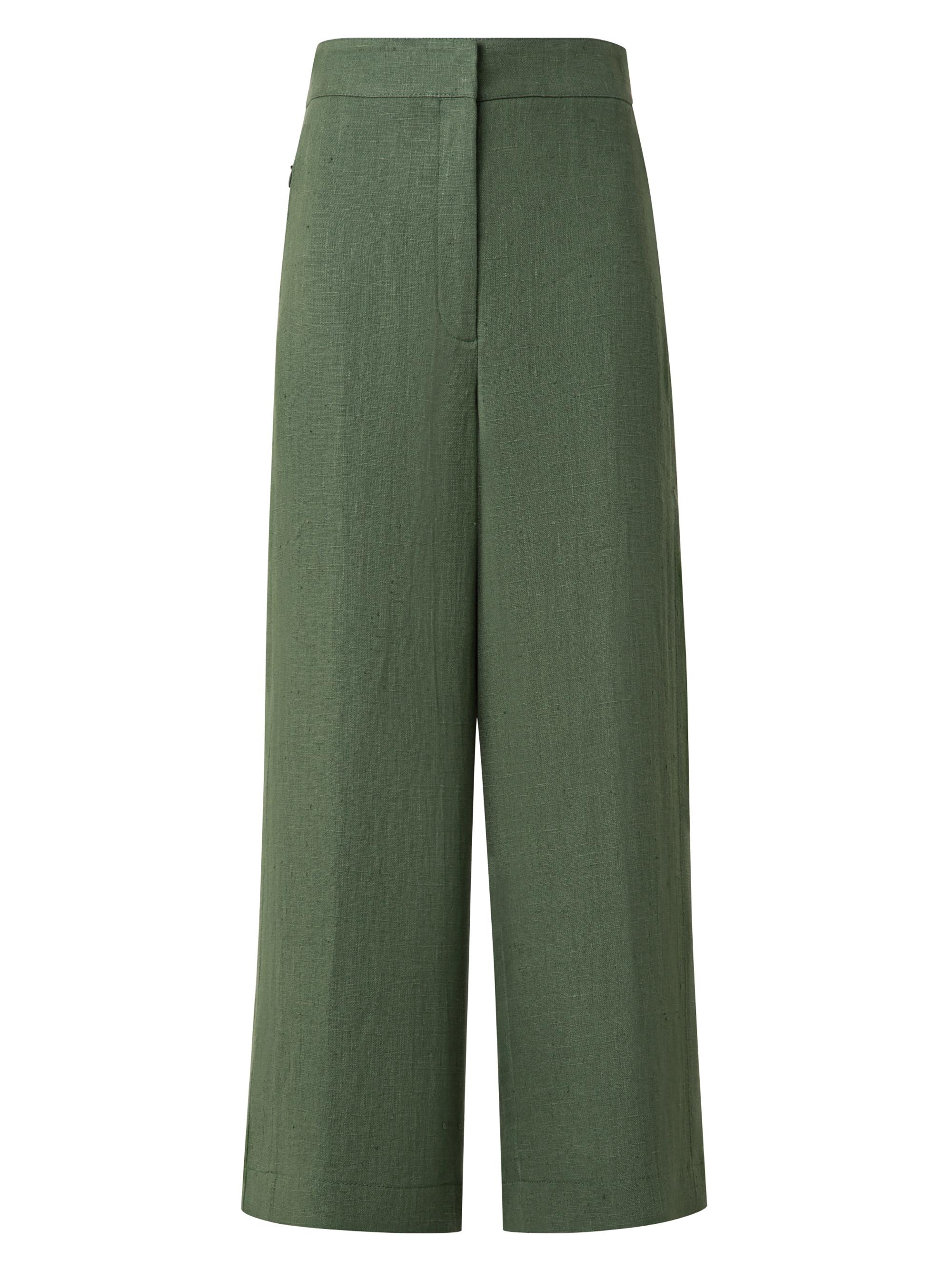 Akris punto Women's Filip Linen Cropped Wide Leg Pant - Laurel