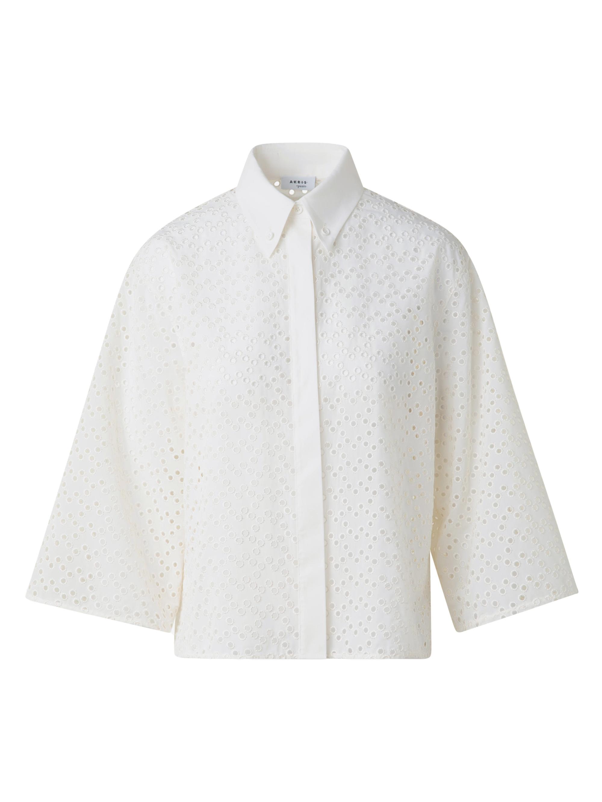 Akris punto Women's Eyelet Cotton Poplin Button-Down Blouse - Cream