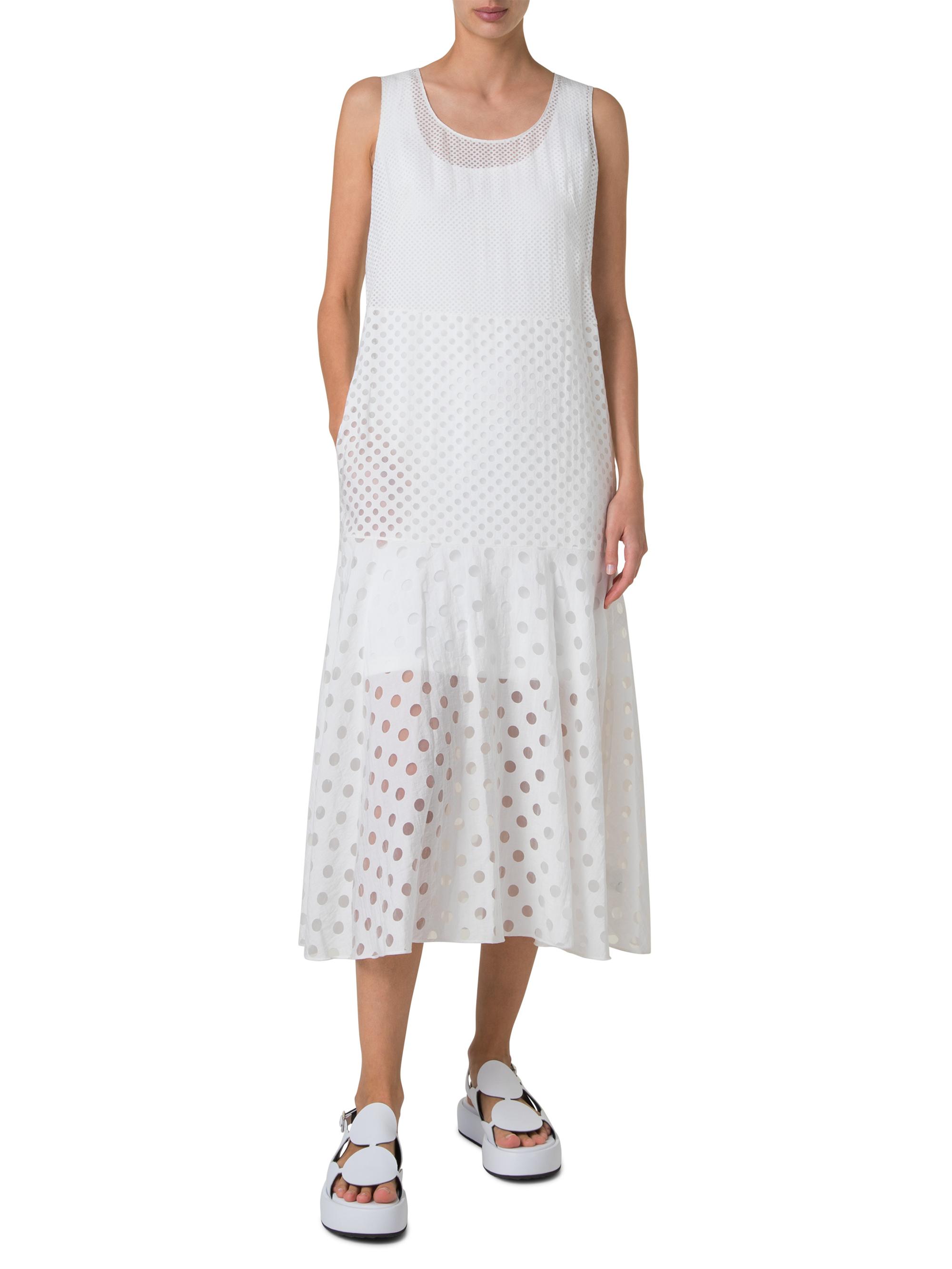 Akris punto Polka Dot Sleeveless A-Line Midi-Dress | Saks Fifth Avenue