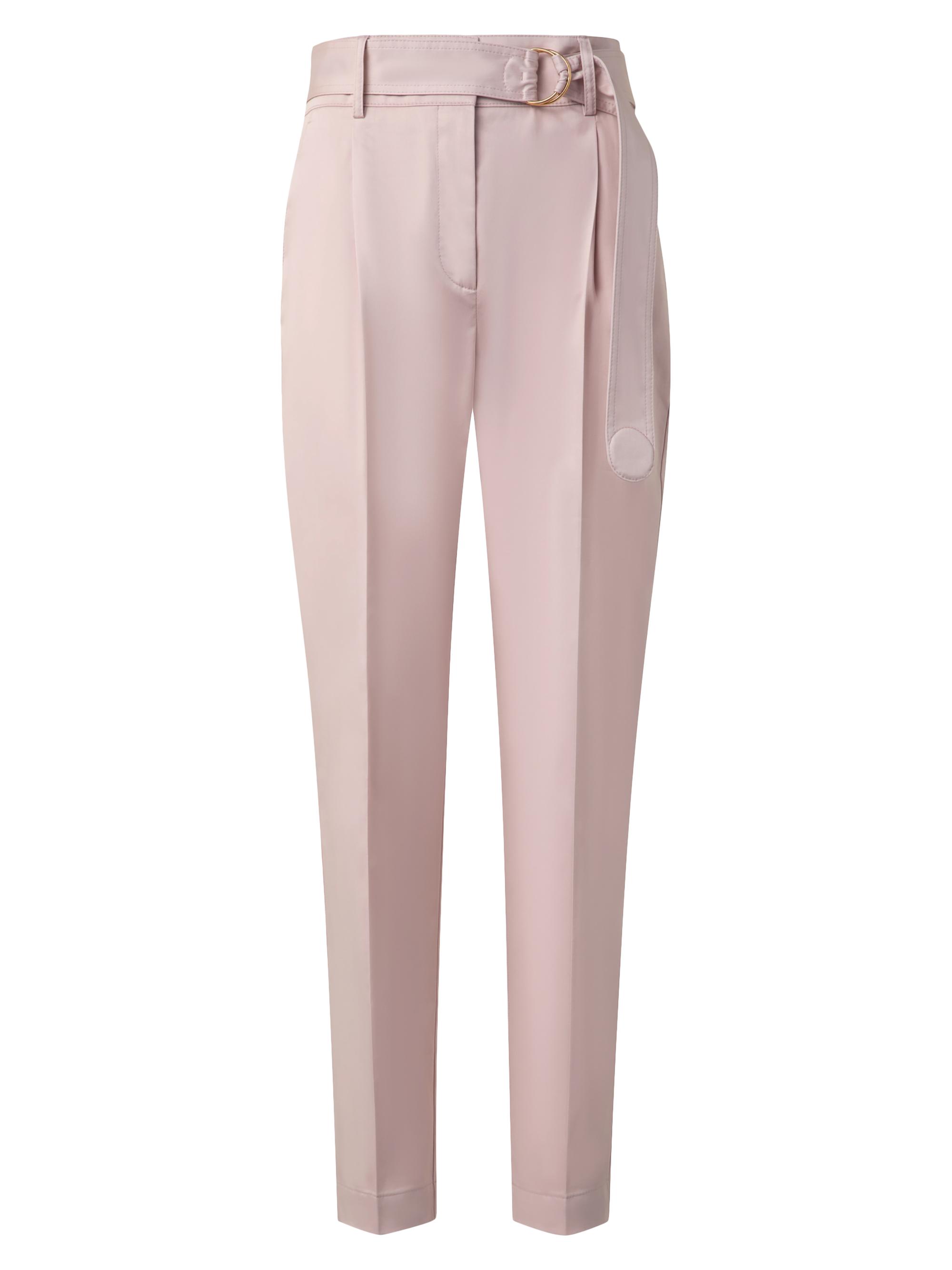 Akris punto Women's Fred Belted Satin Pleated Tapered Ankle Pants - Rose