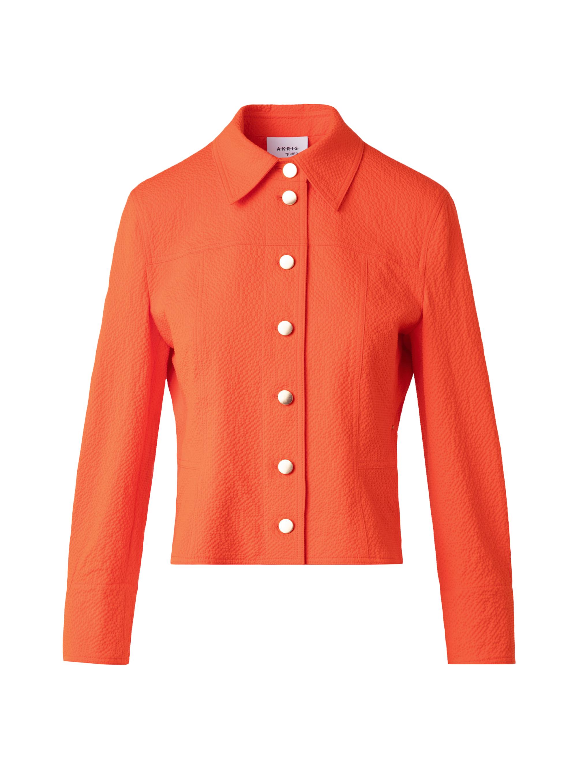 Akris punto Women's Cotton Seersucker Button-Front Jacket - Orange