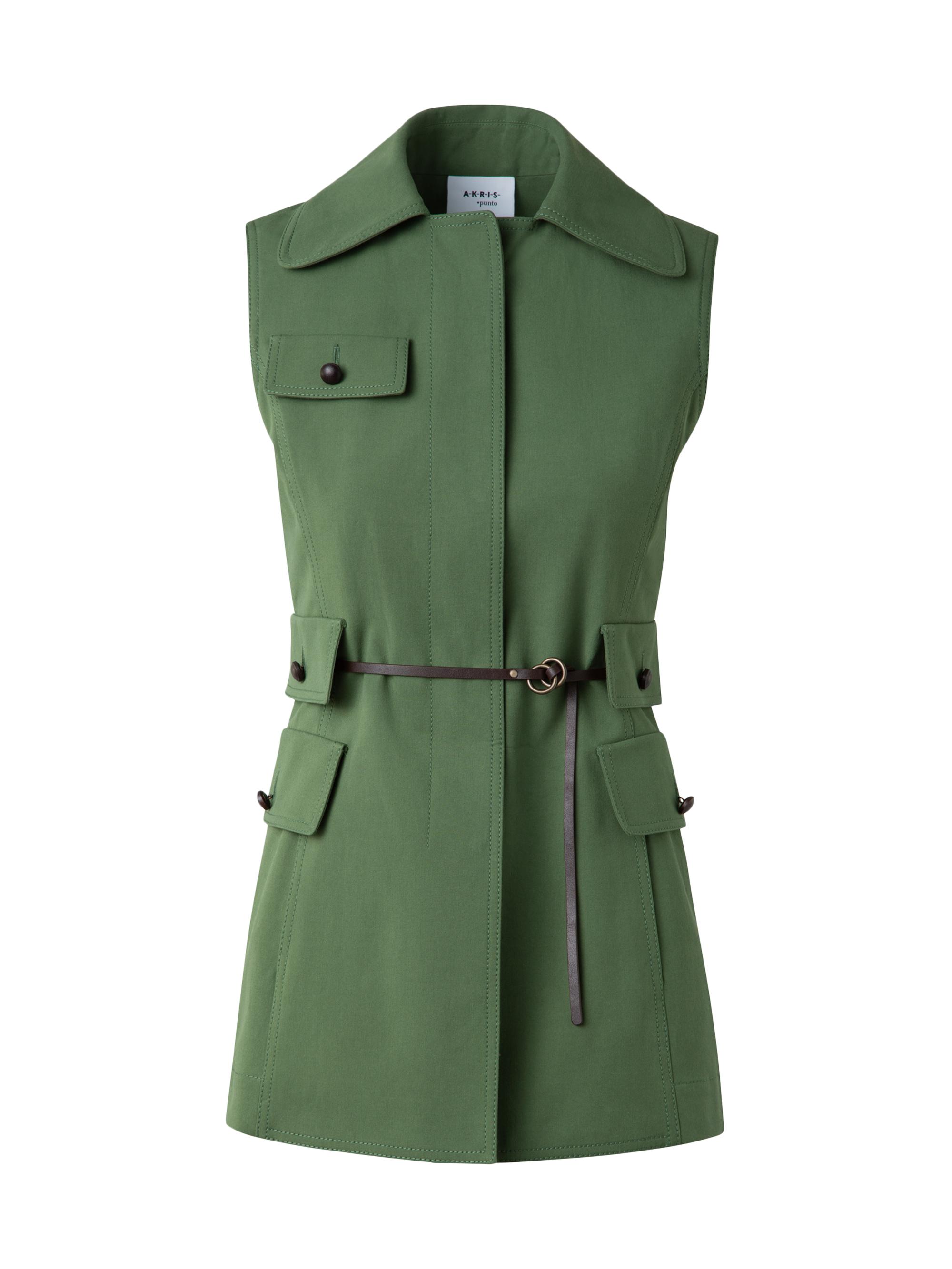 Akris punto Women's Belted Cotton Gabardine Gilet - Laurel