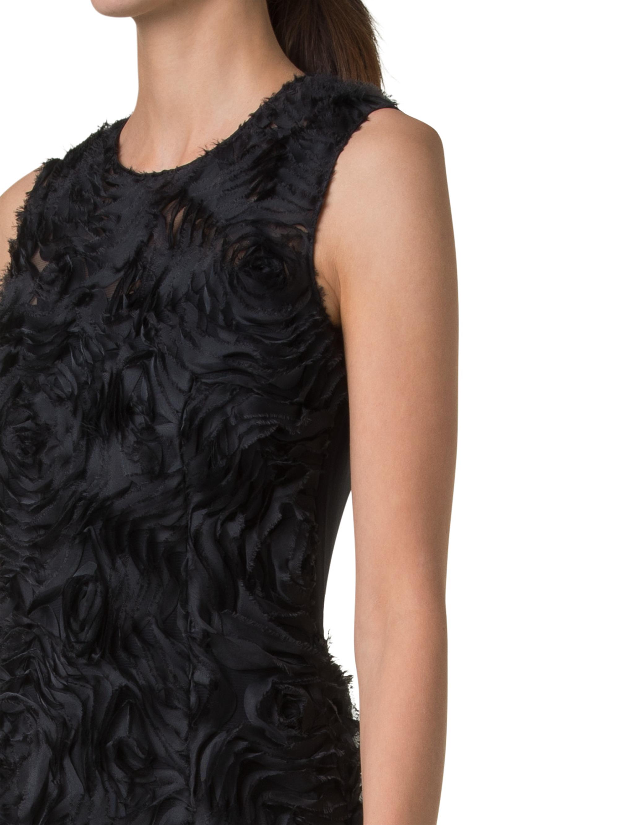 Akris punto 3D Floral Mixed Media A-Line Midi-Dress | Saks Fifth