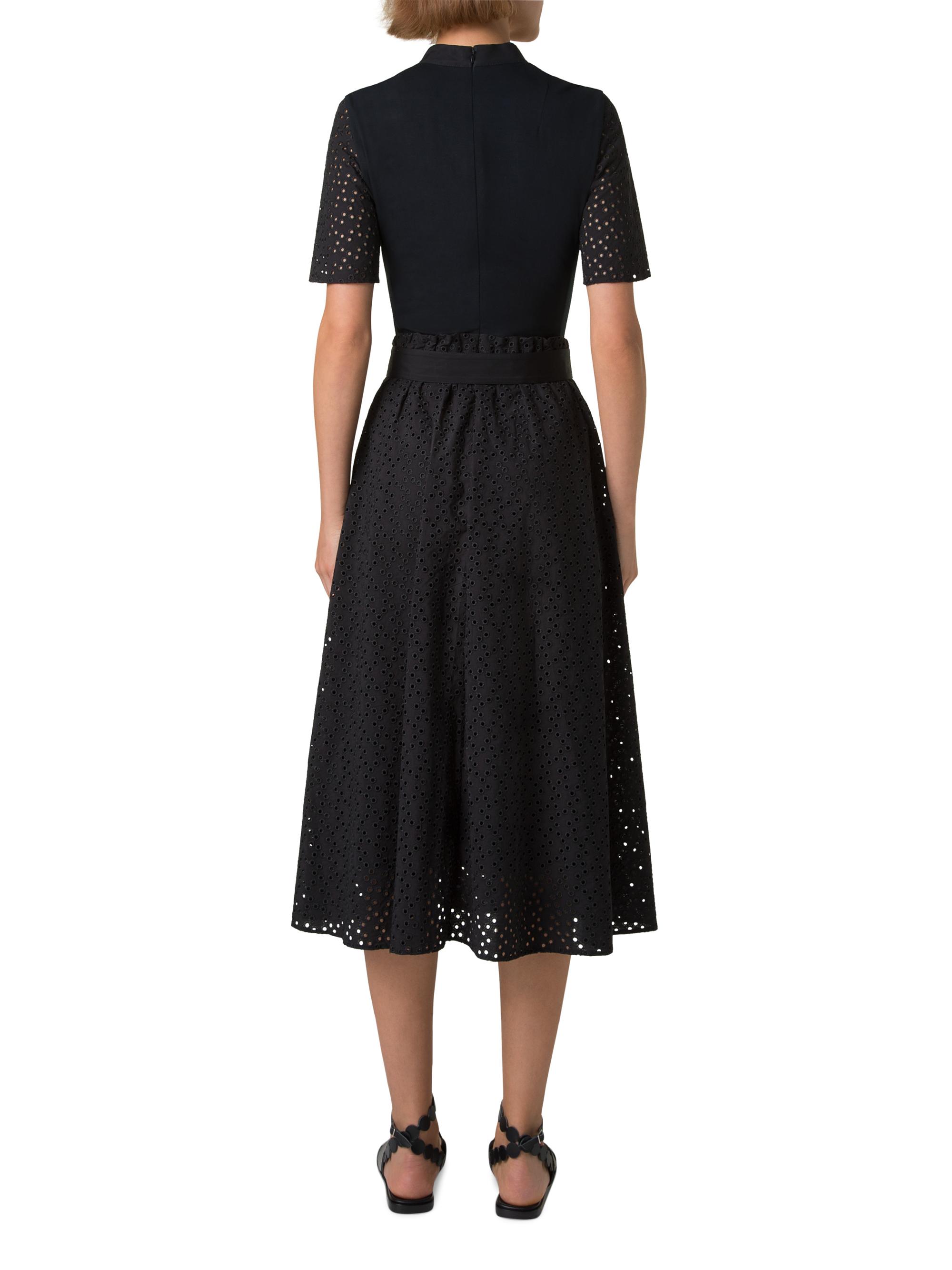 Akris punto Belted Mixed-Media A-Line Dress | Saks Fifth Avenue