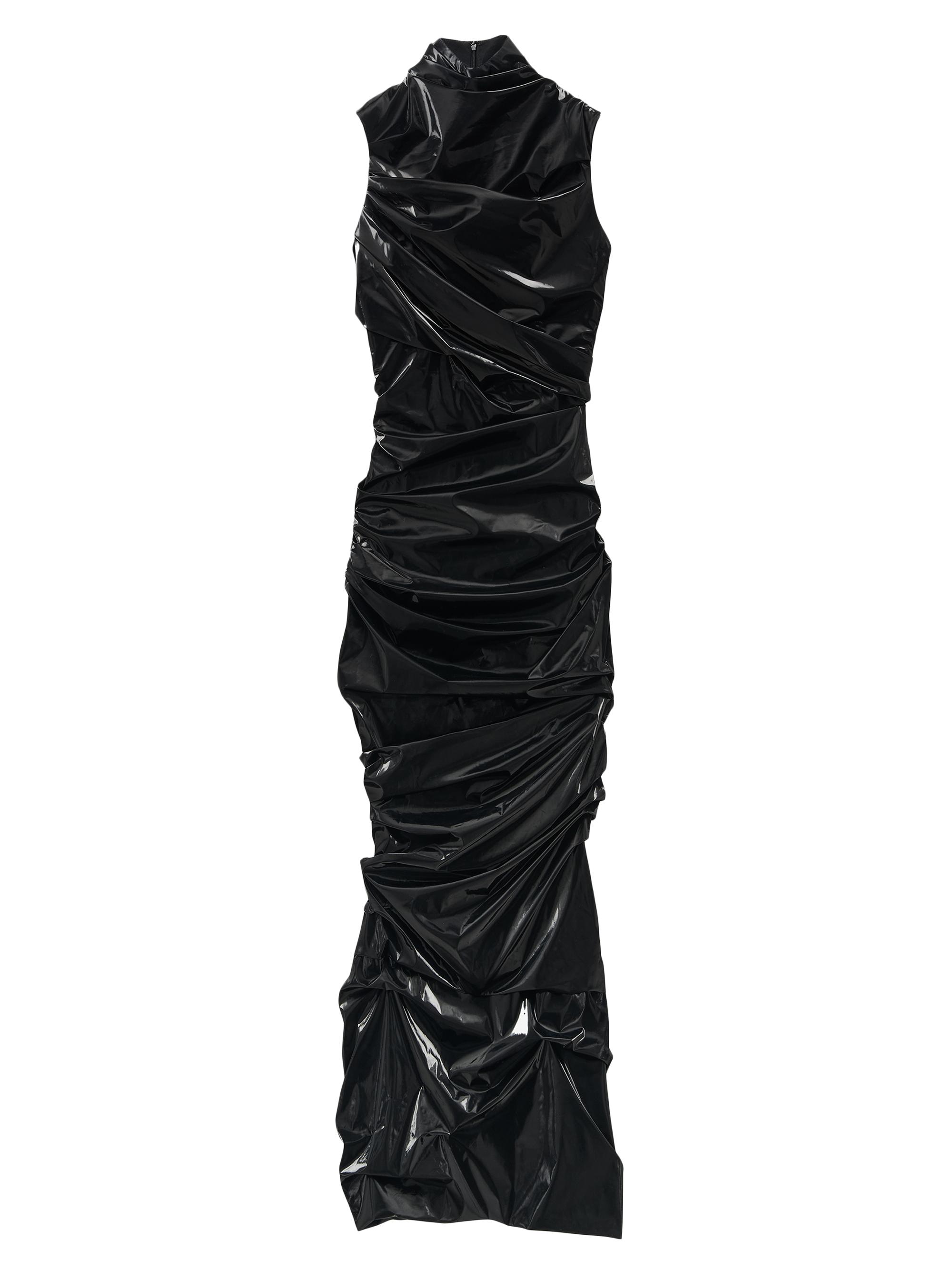 McQueen Women's Laminated Stretch Jersey Midi-Dress - Black